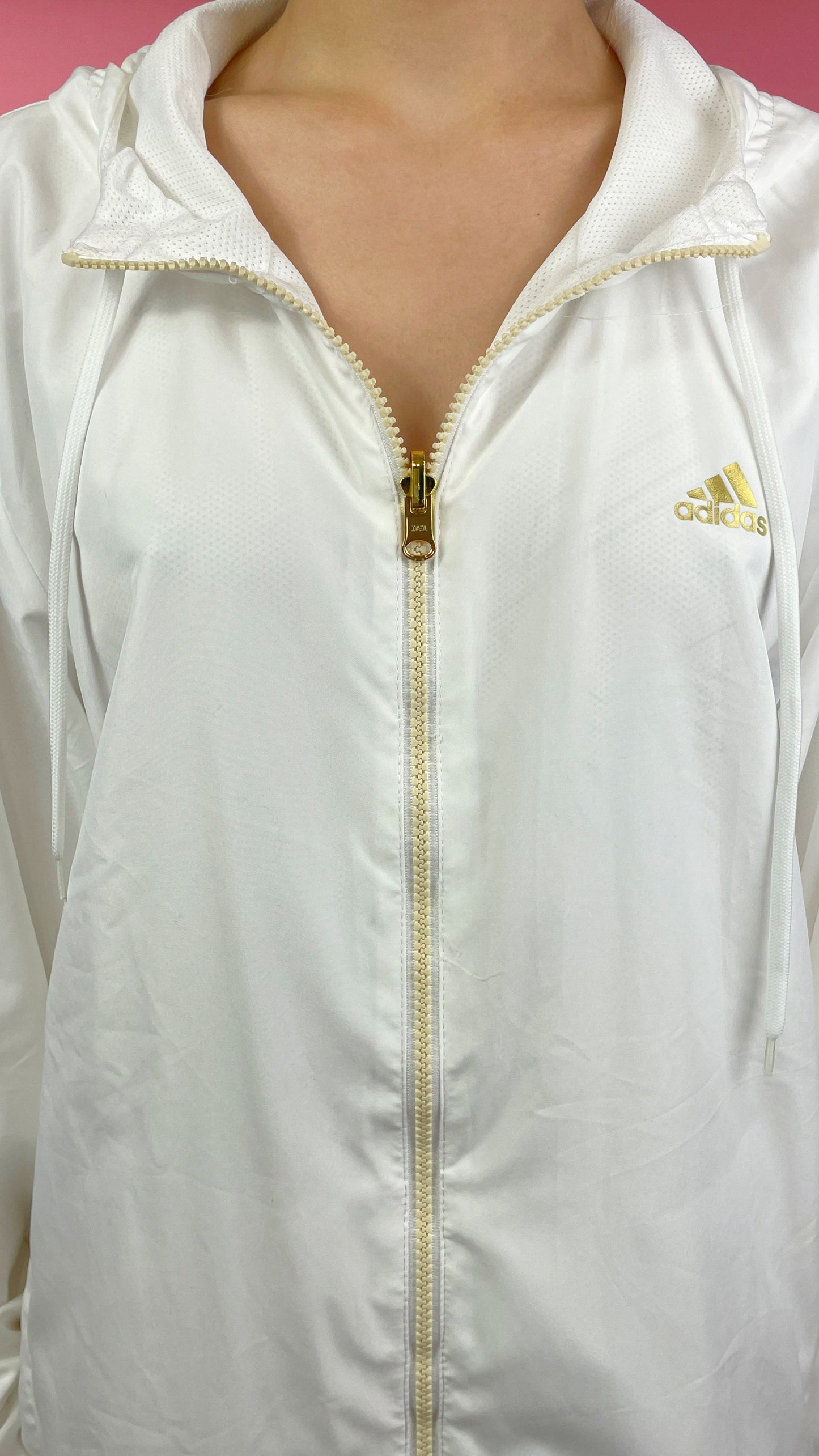 Ensemble vintage Adidas blanc et doré