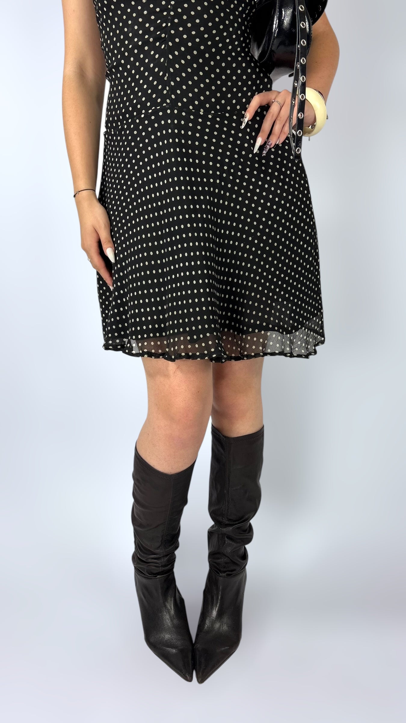 Robe à pois en mesh