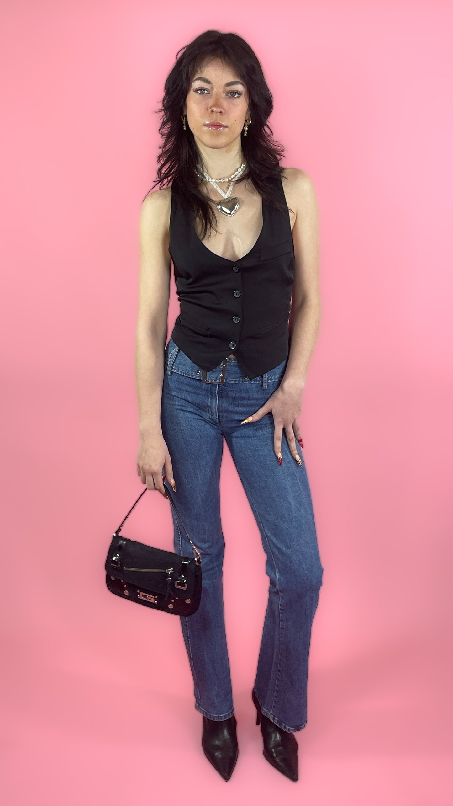 Jean droit avec ceinture