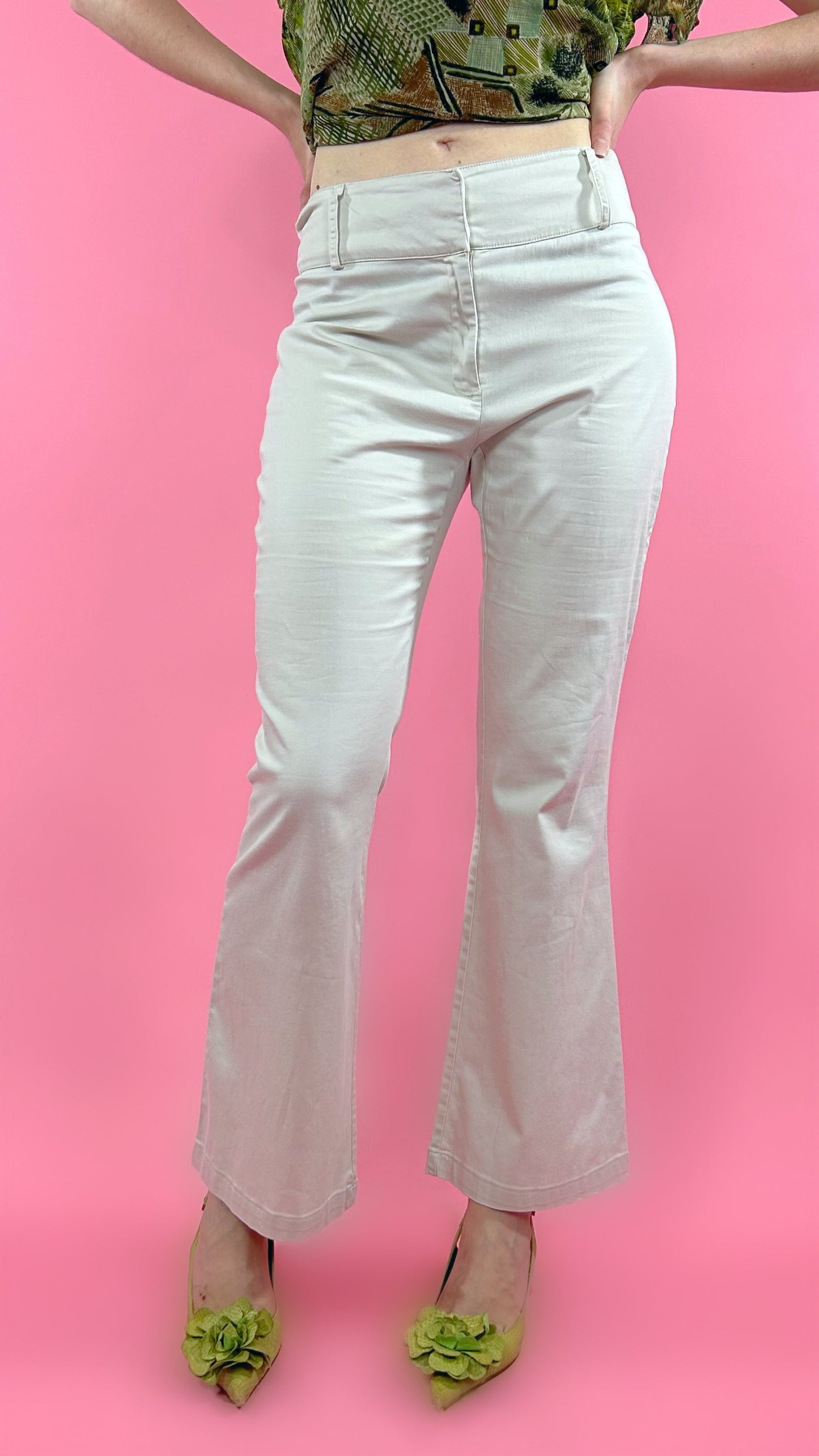 Pantalon crème évasé y2k
