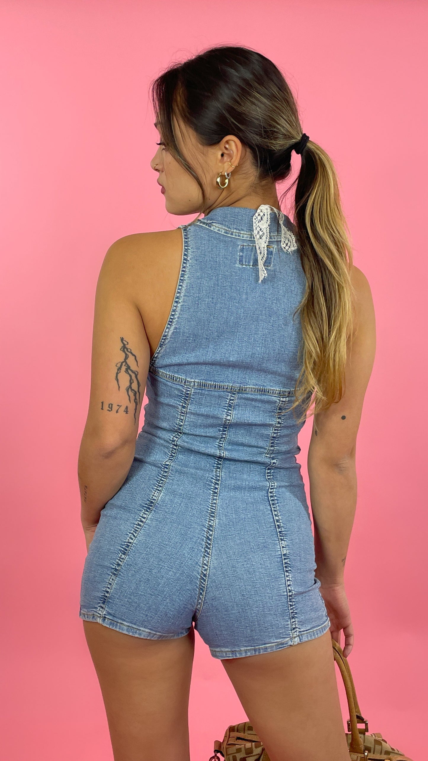 Combinaison short en jean