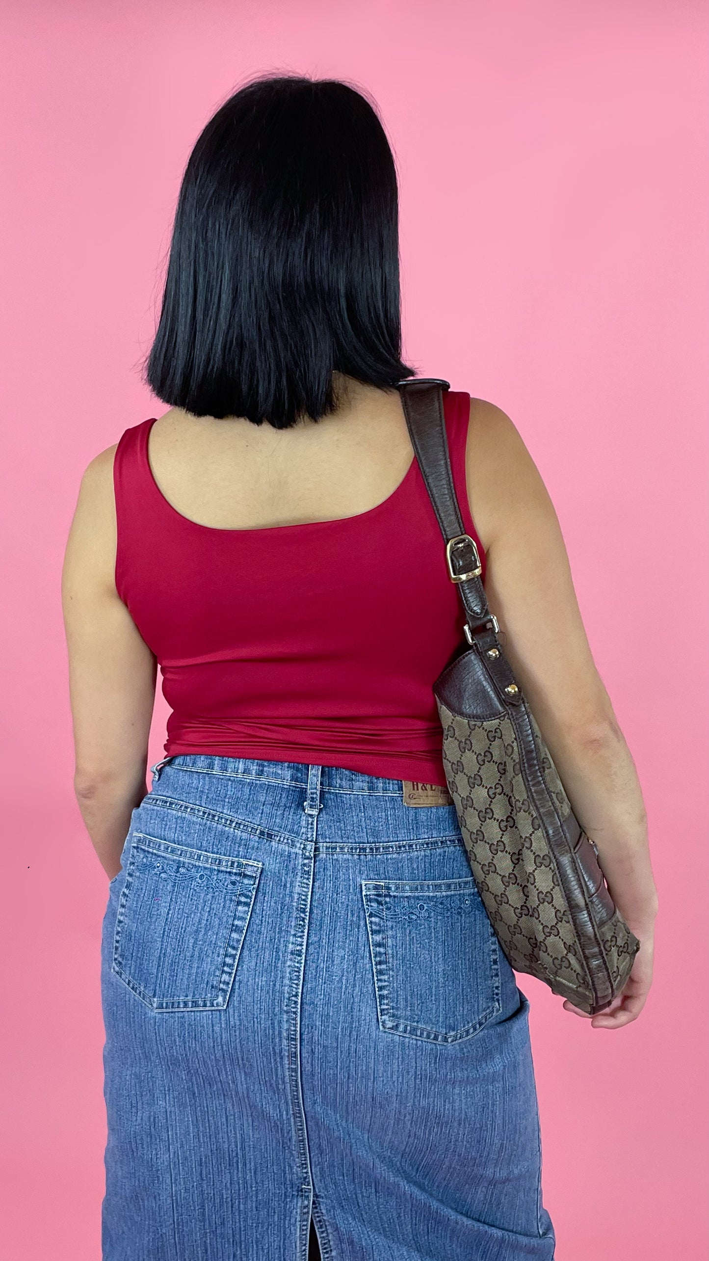Jupe mi-longue jean