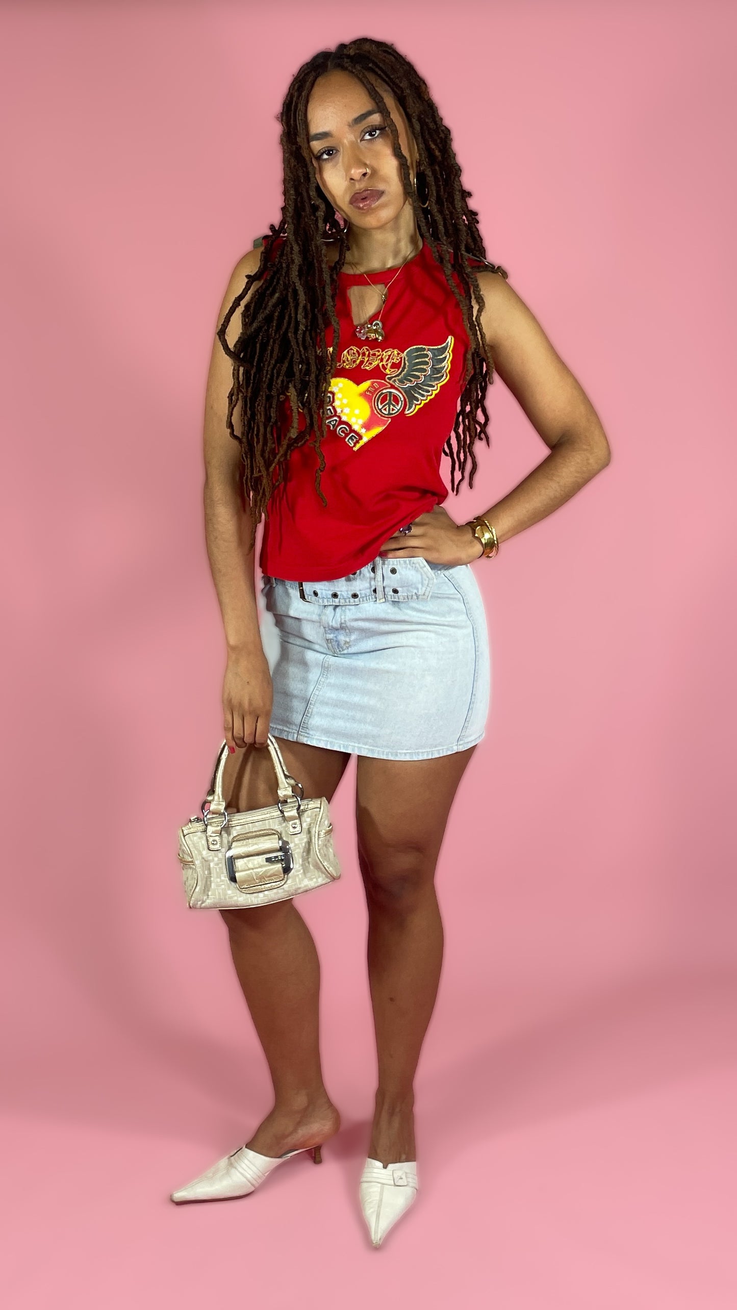 Top rouge peace and love