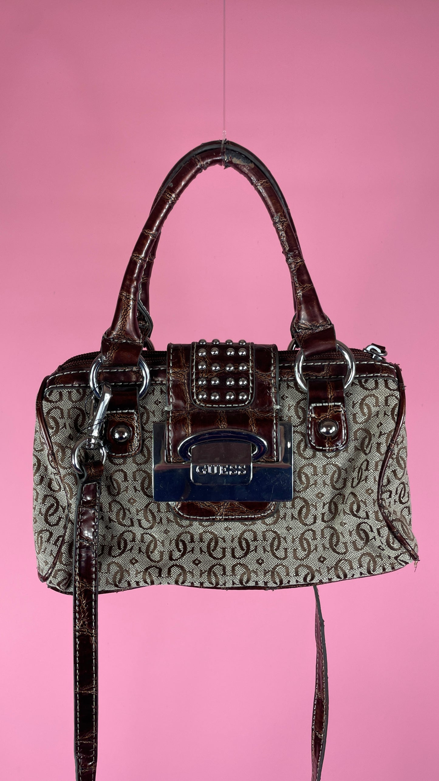 Sac Guess marron avec longue anse