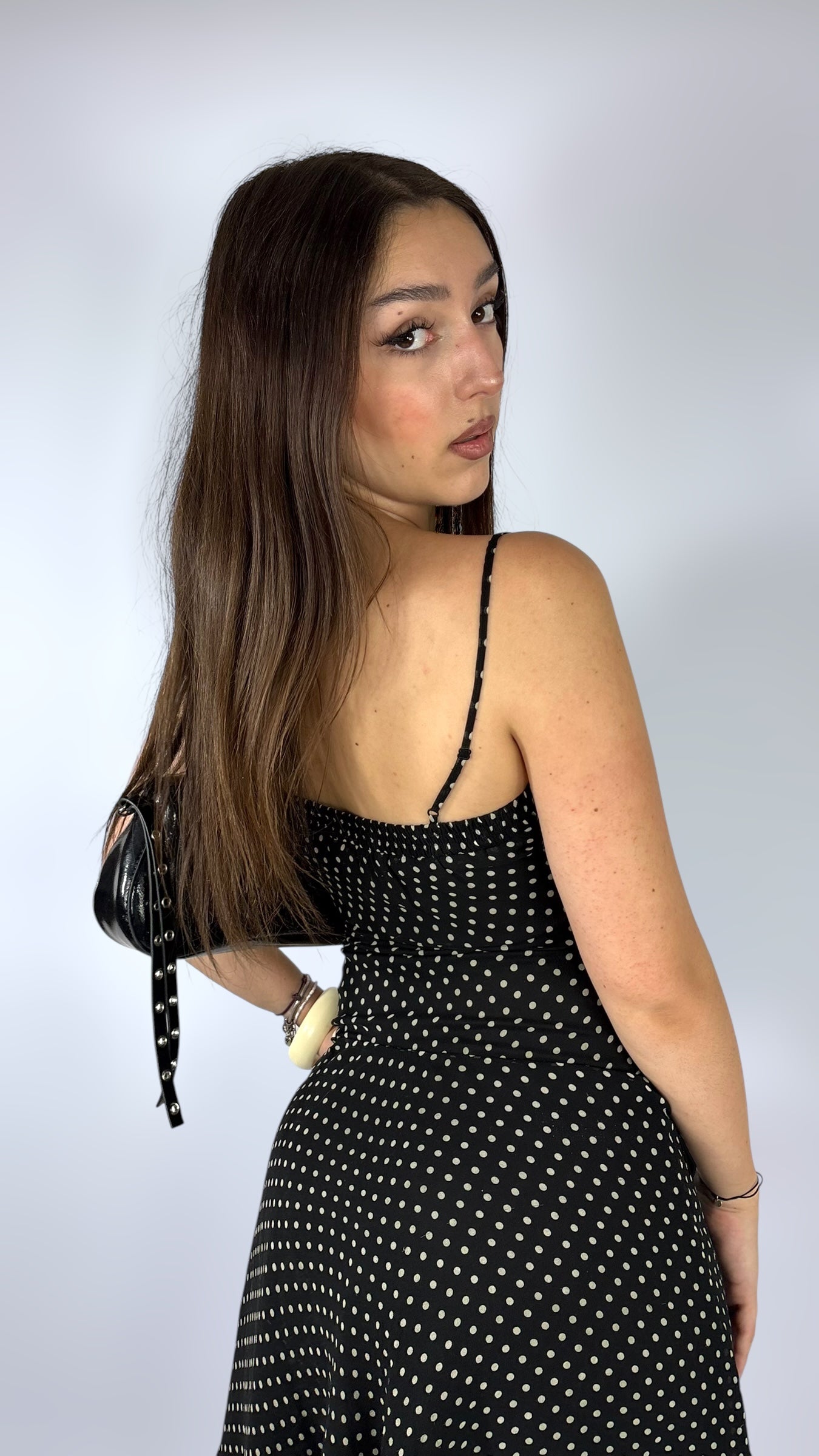 Robe à pois en mesh