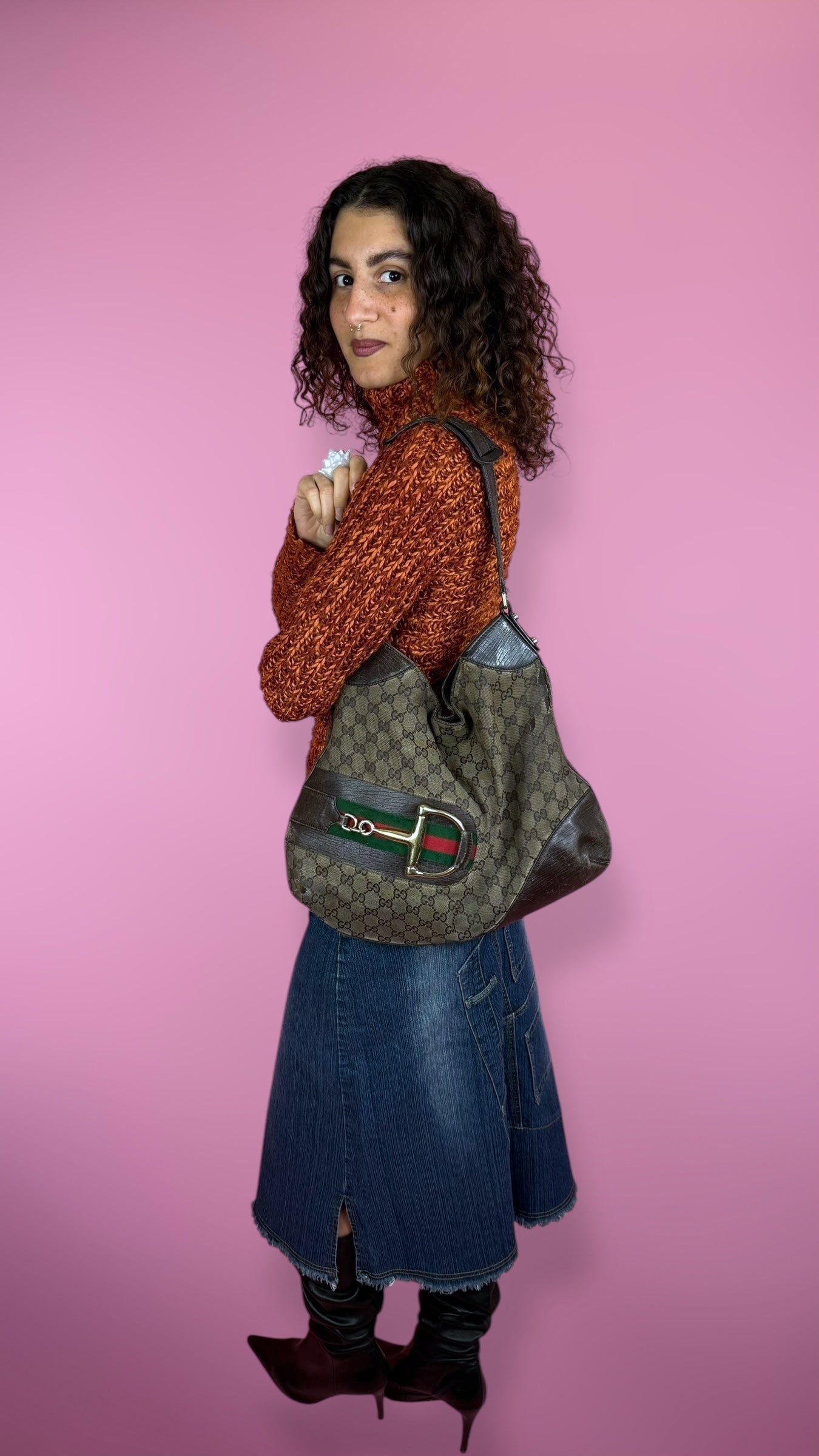 Pull tricoté orange