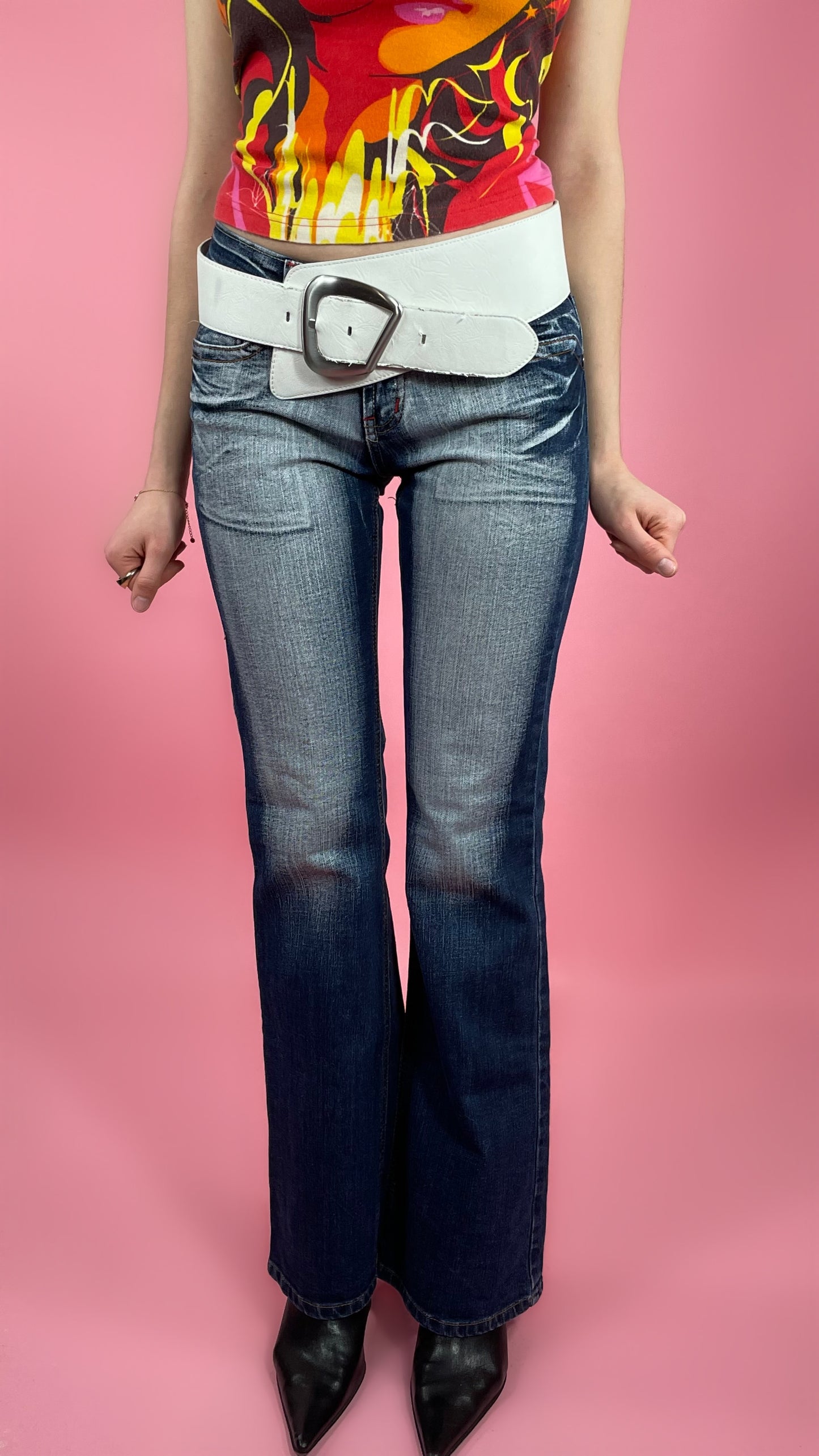 Jean délavé taille basse
