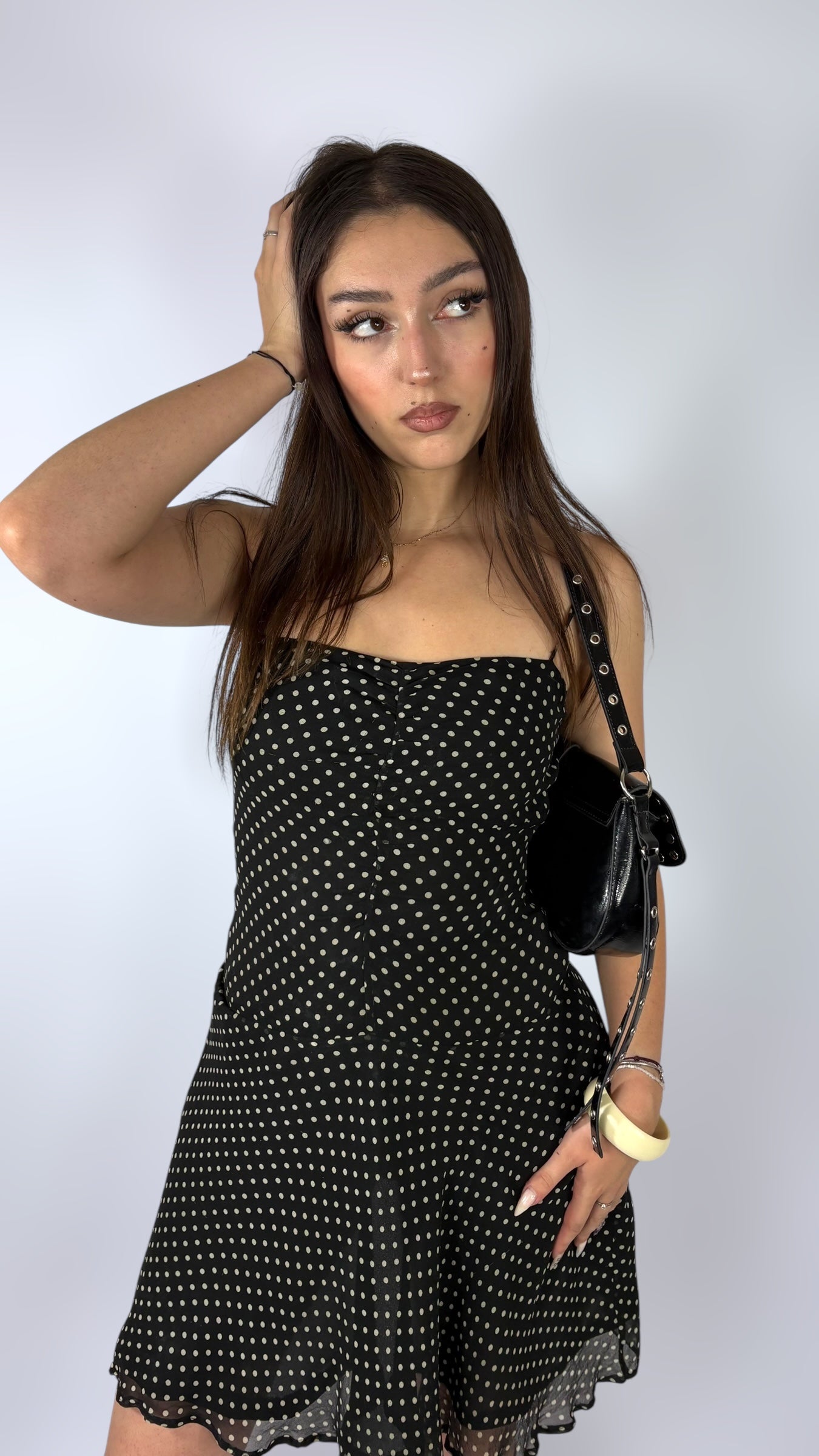 Robe à pois en mesh