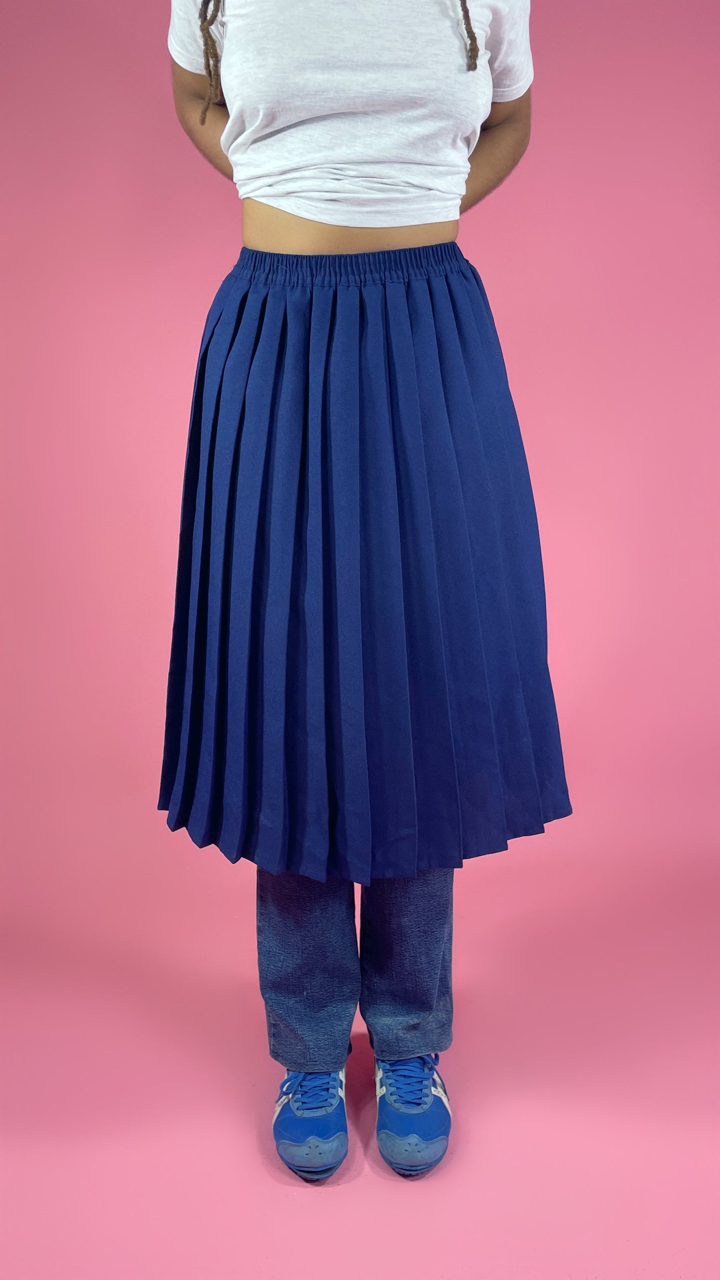 Jupe plissée bleu