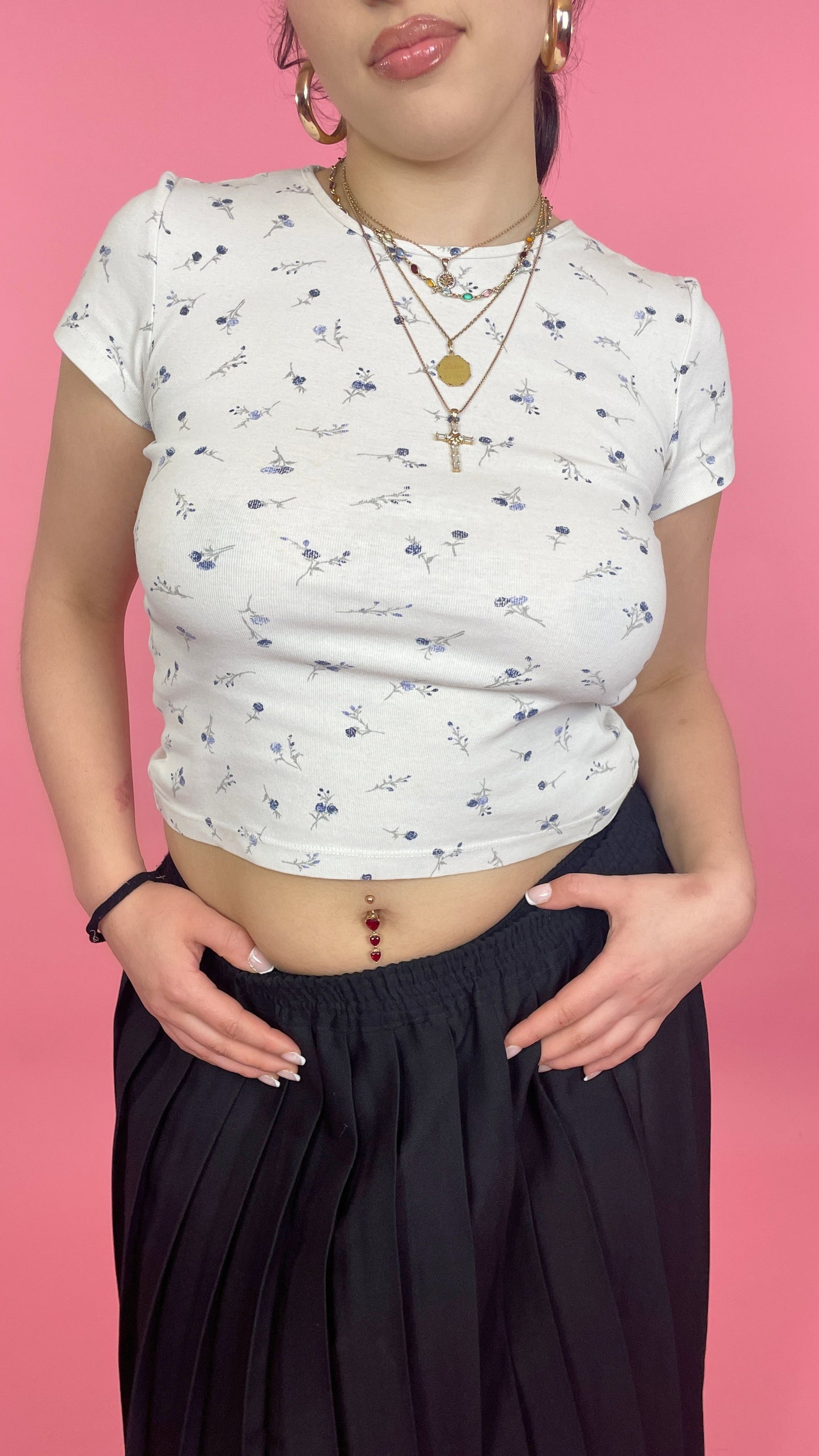 T-Shirt blanc floral