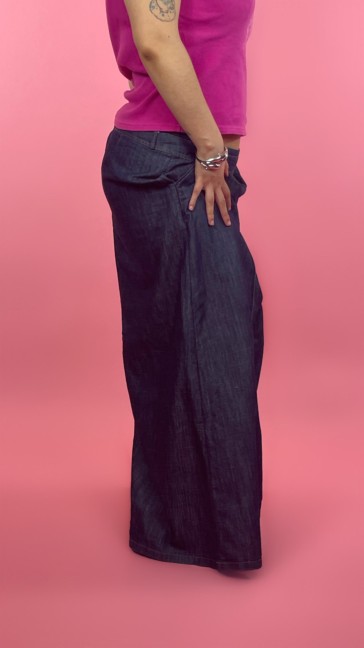 Longue jupe en jean