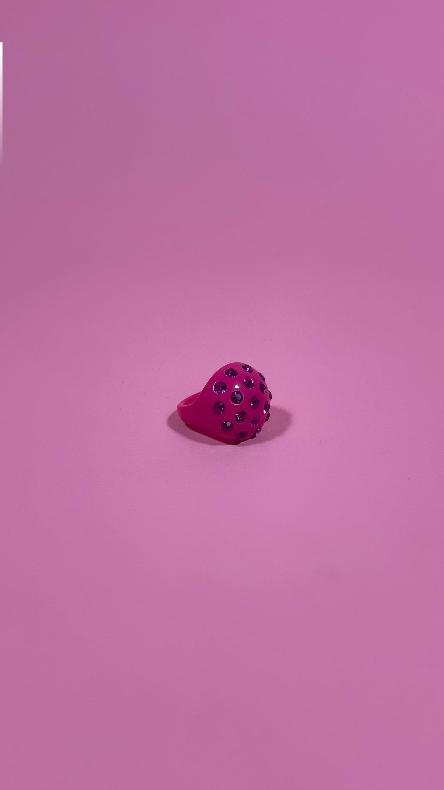 Bague rose à strass