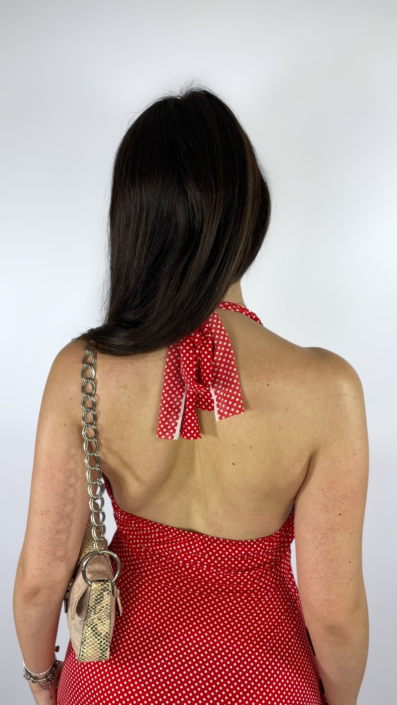 Robe mi-longue à pois