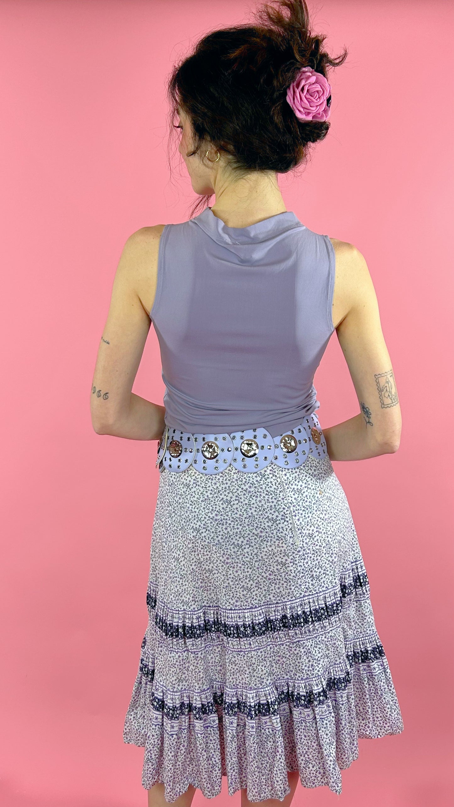 Top violet sans manche y2k
