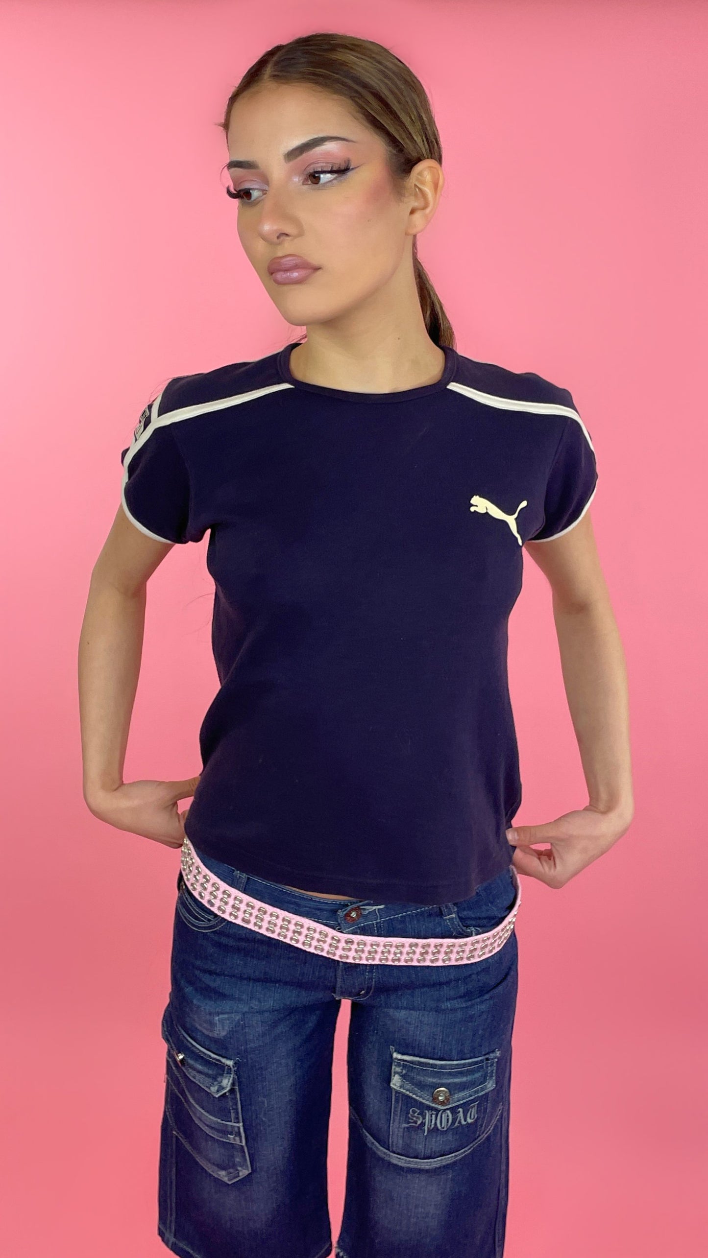 Ceinture rose à clous