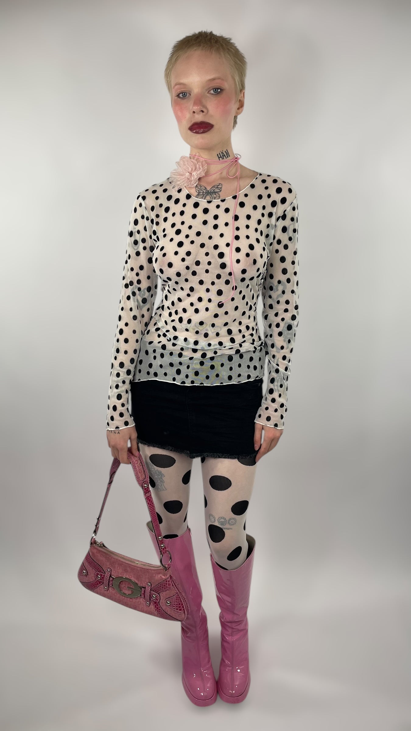 Top mesh à pois