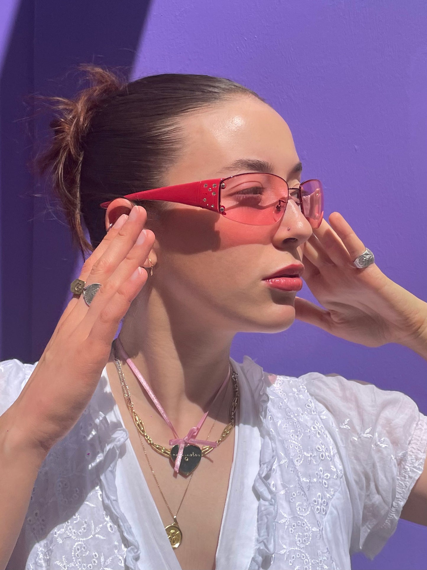 Lunettes de soleil roses