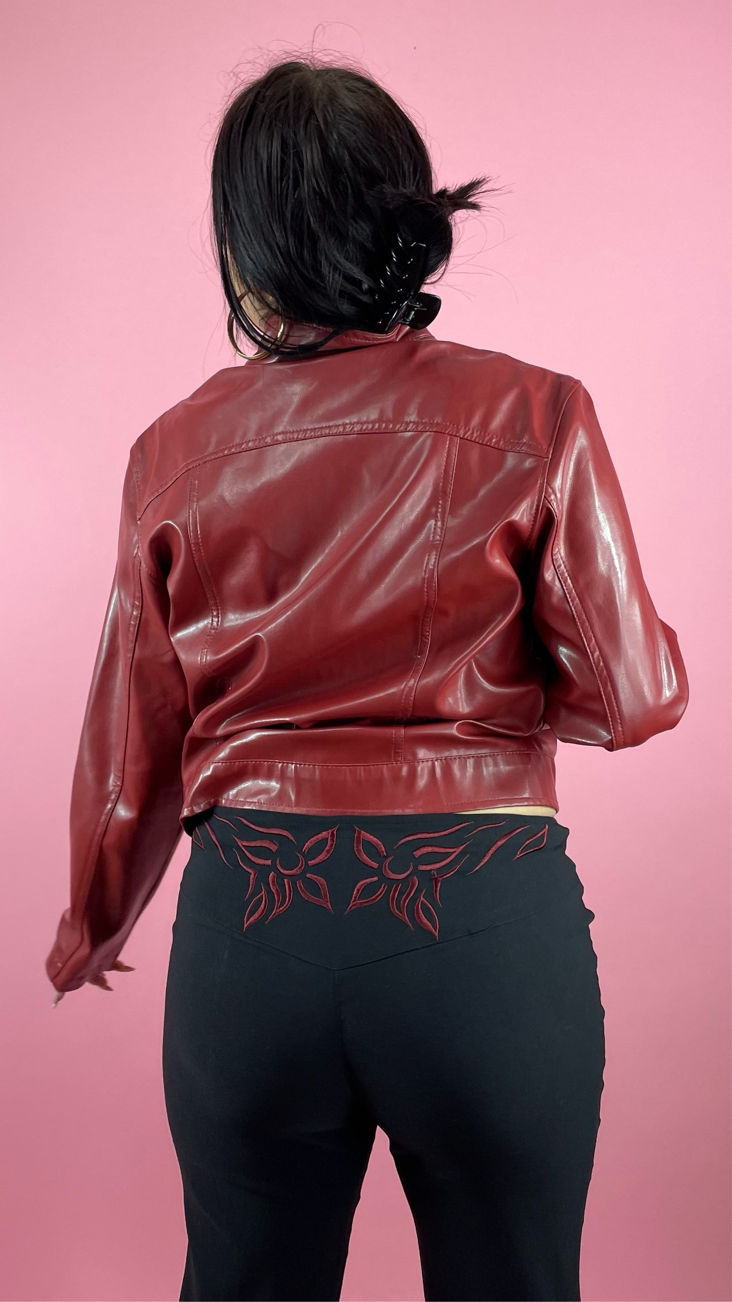 Veste biker rouge