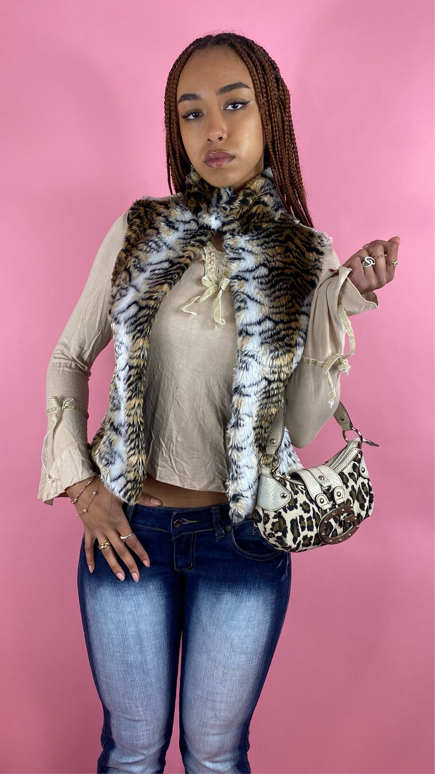 Veste sans manche imprimé animal