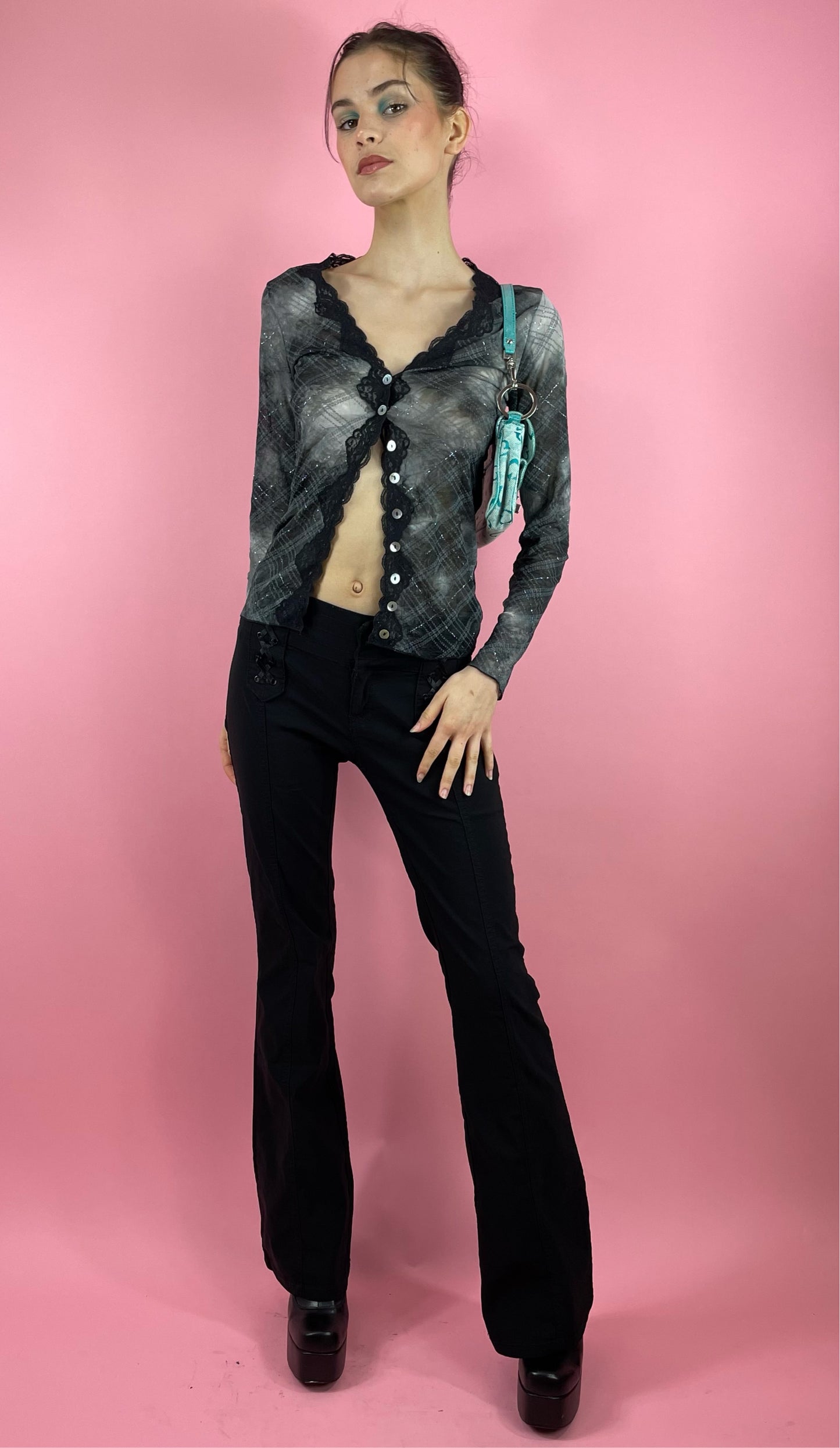 Pantalon patte d’eph lacets