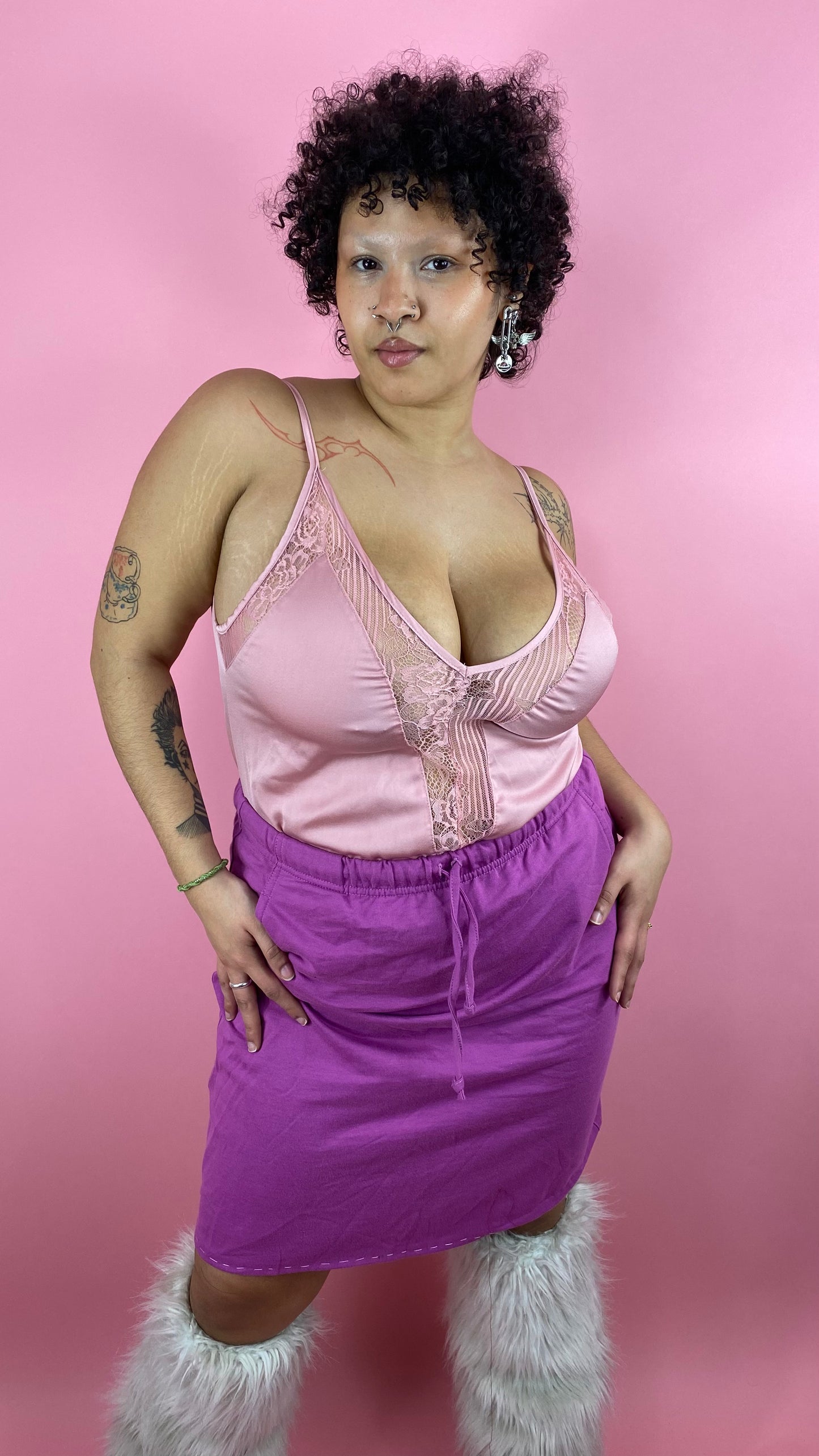 Body satin rose y2k