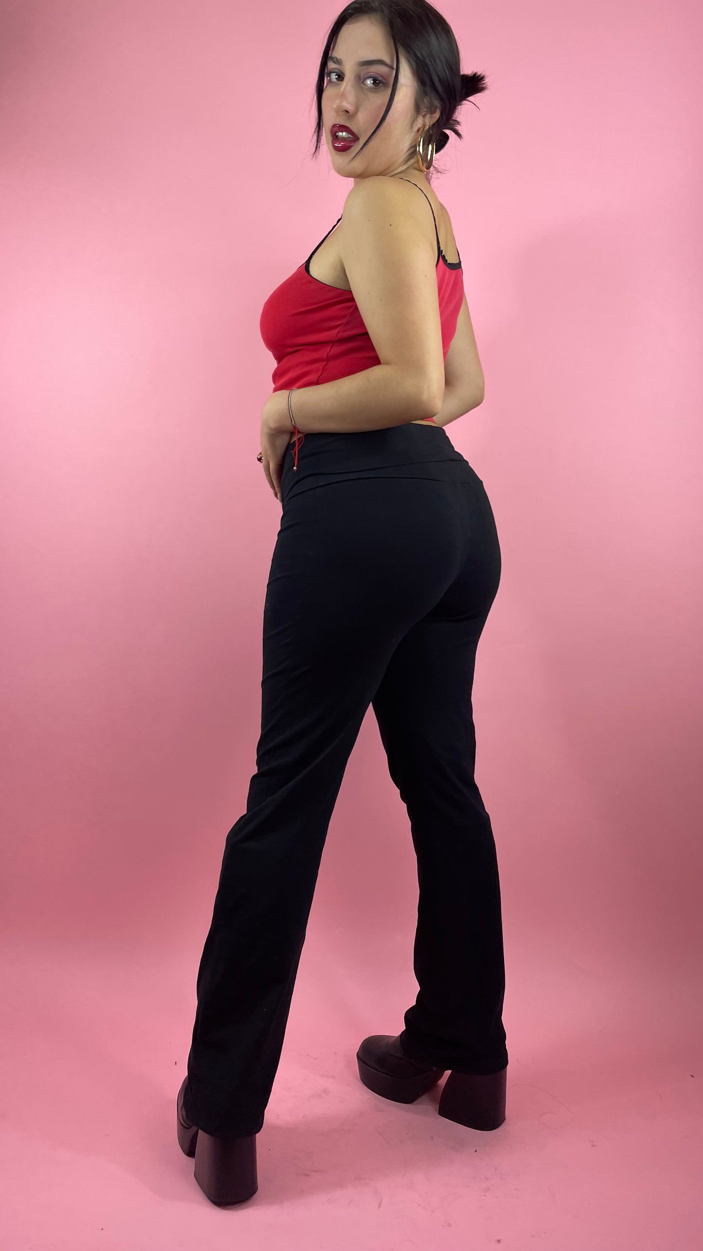 Pant noir élastique à la taille