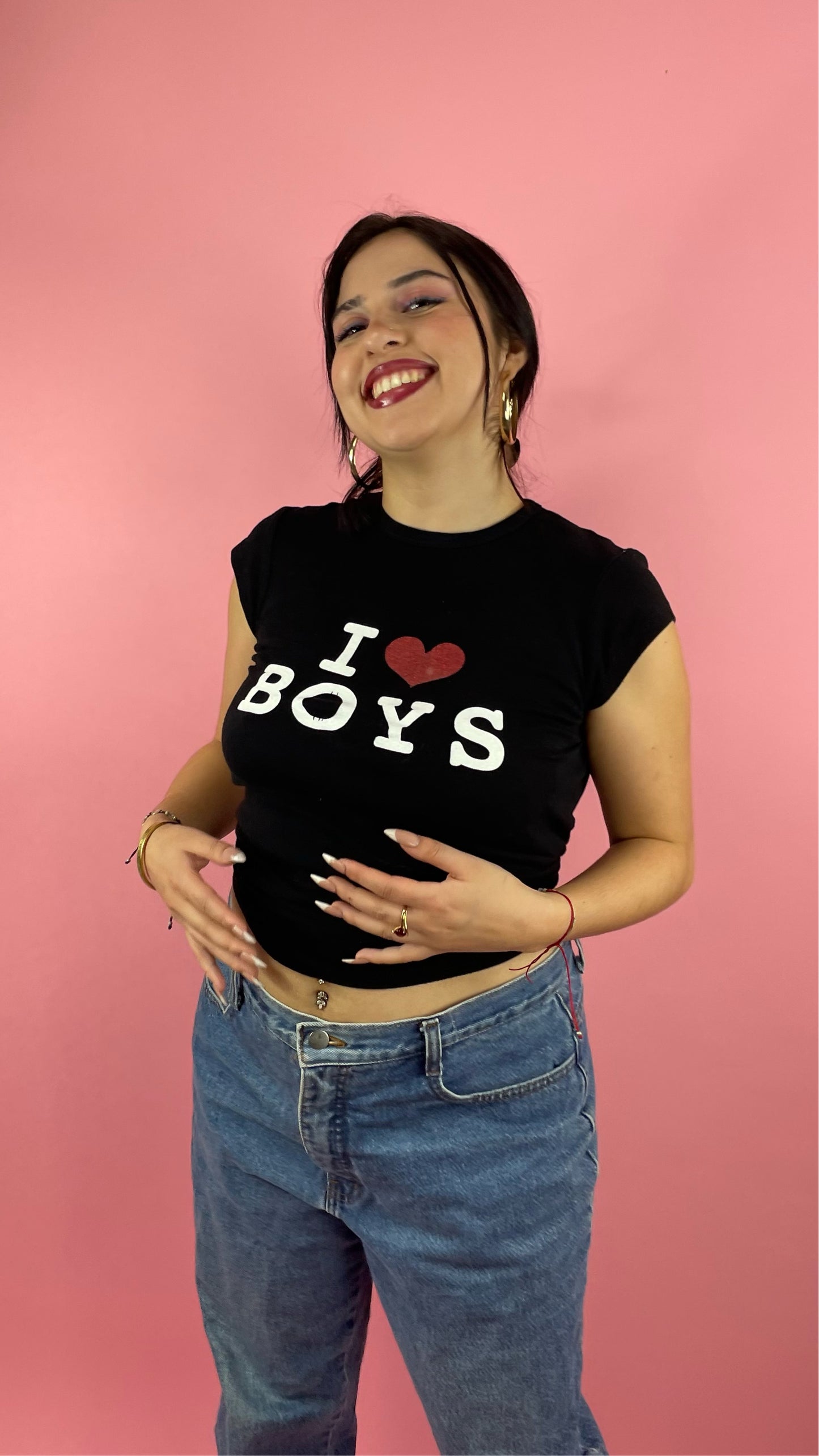 Baby tee I love boys