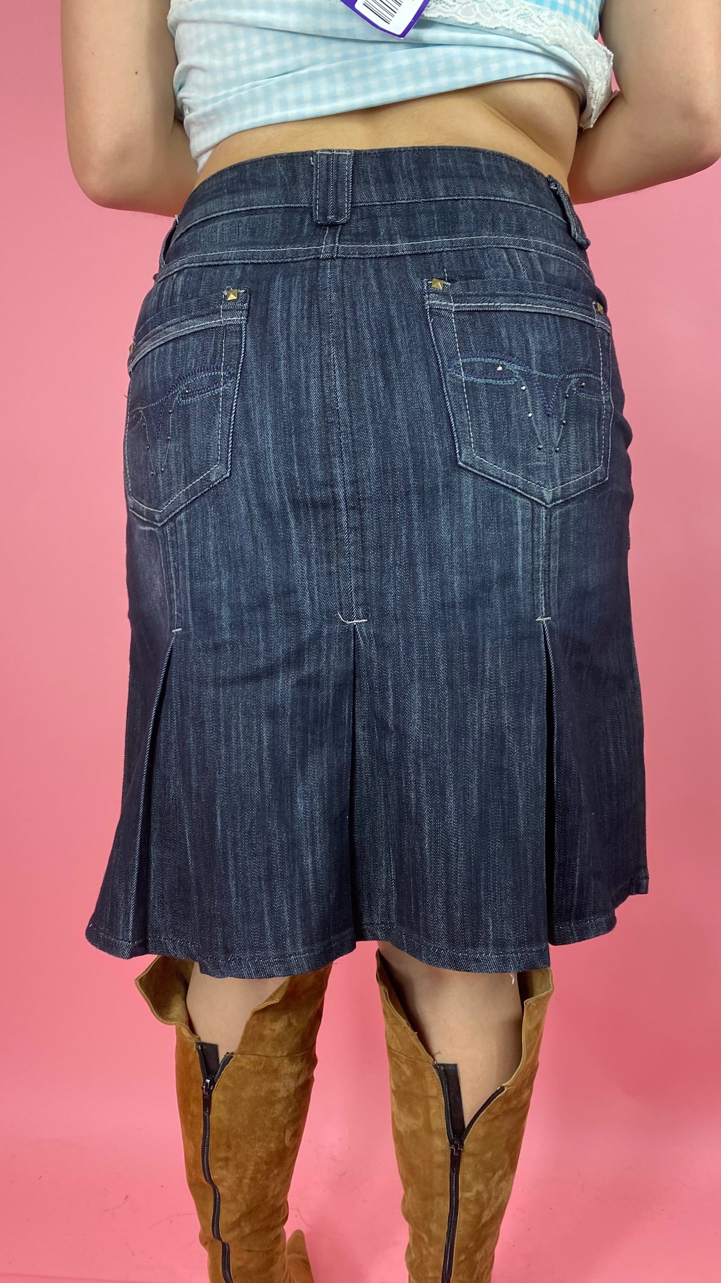 Jupe mi-longue en jean
