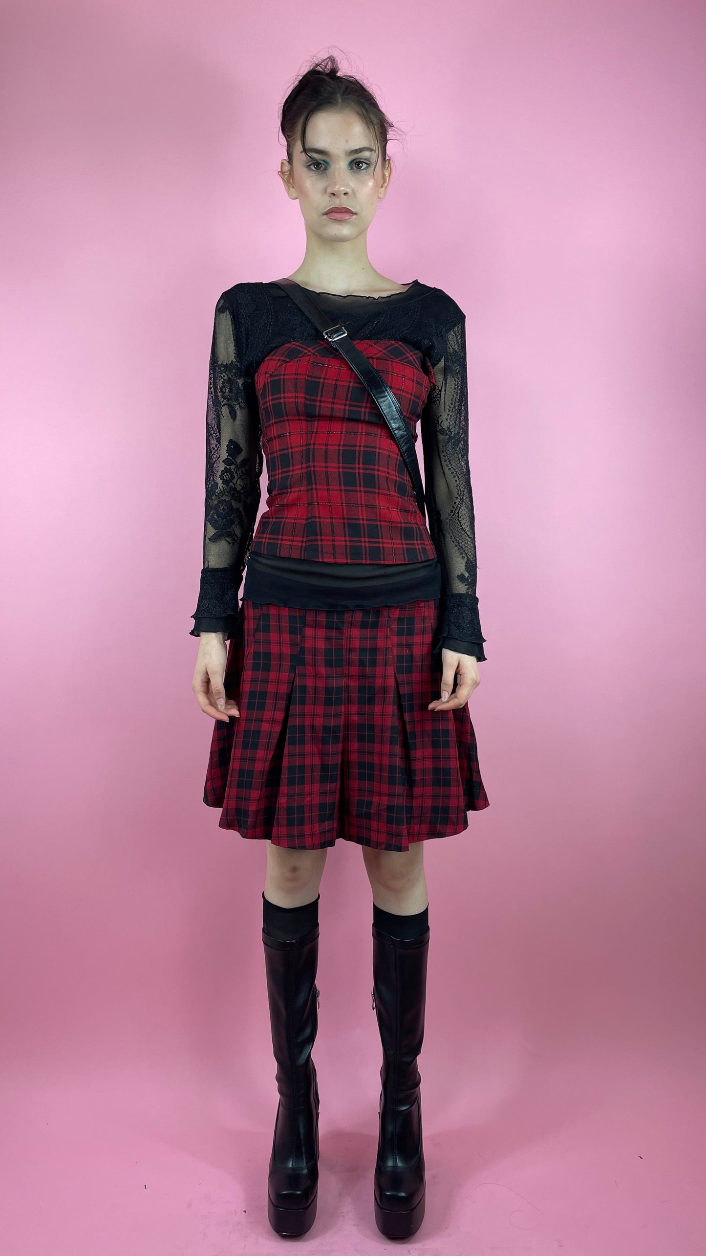 Top bustier carreaux