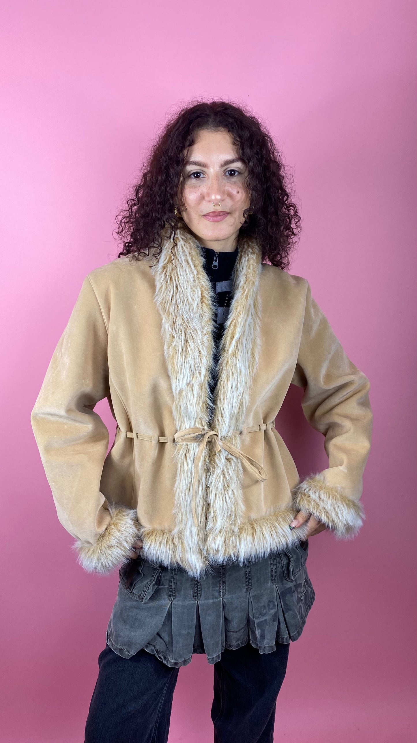 Manteau afghan beige