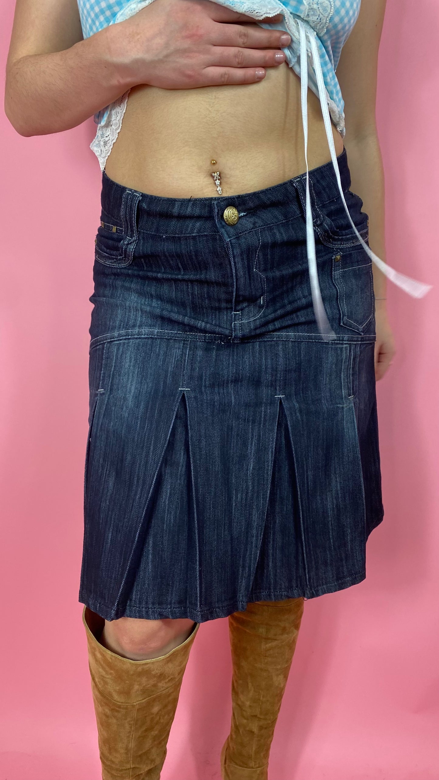 Jupe mi-longue en jean