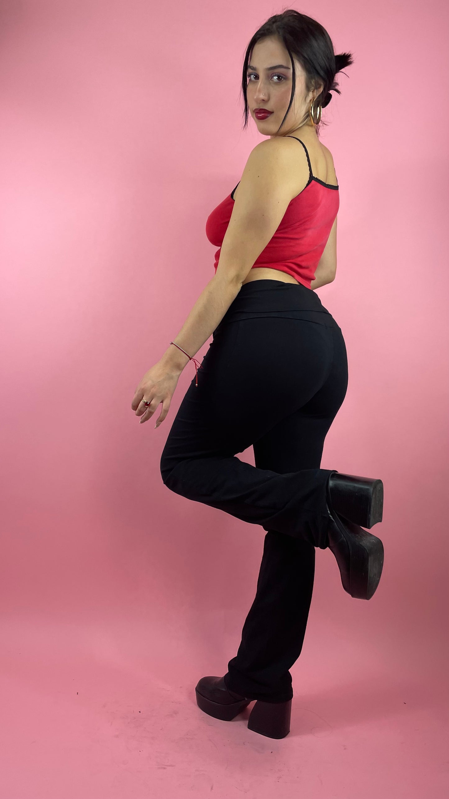 Pant noir élastique à la taille