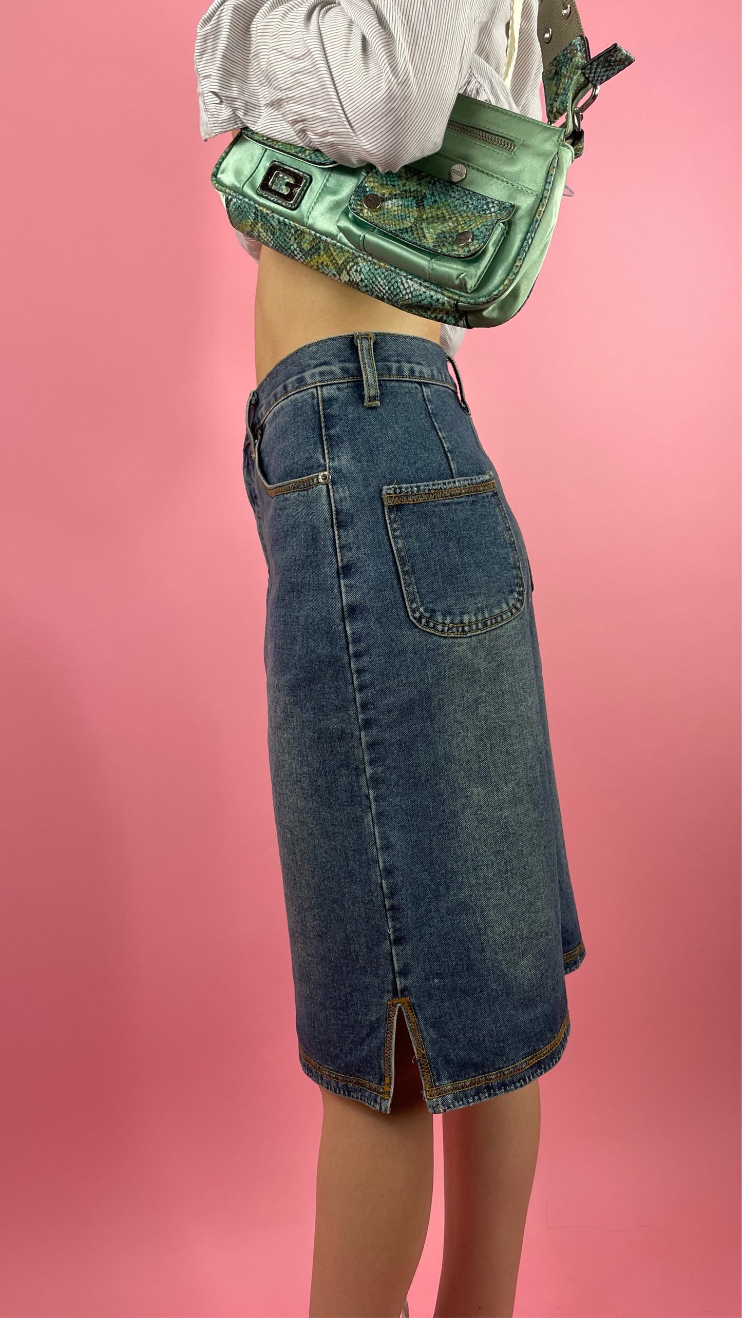 Jupe en jean mi longue