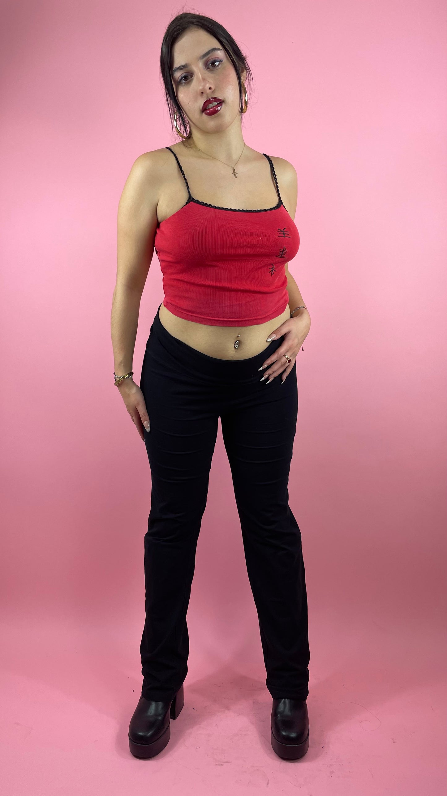 Pant noir élastique à la taille