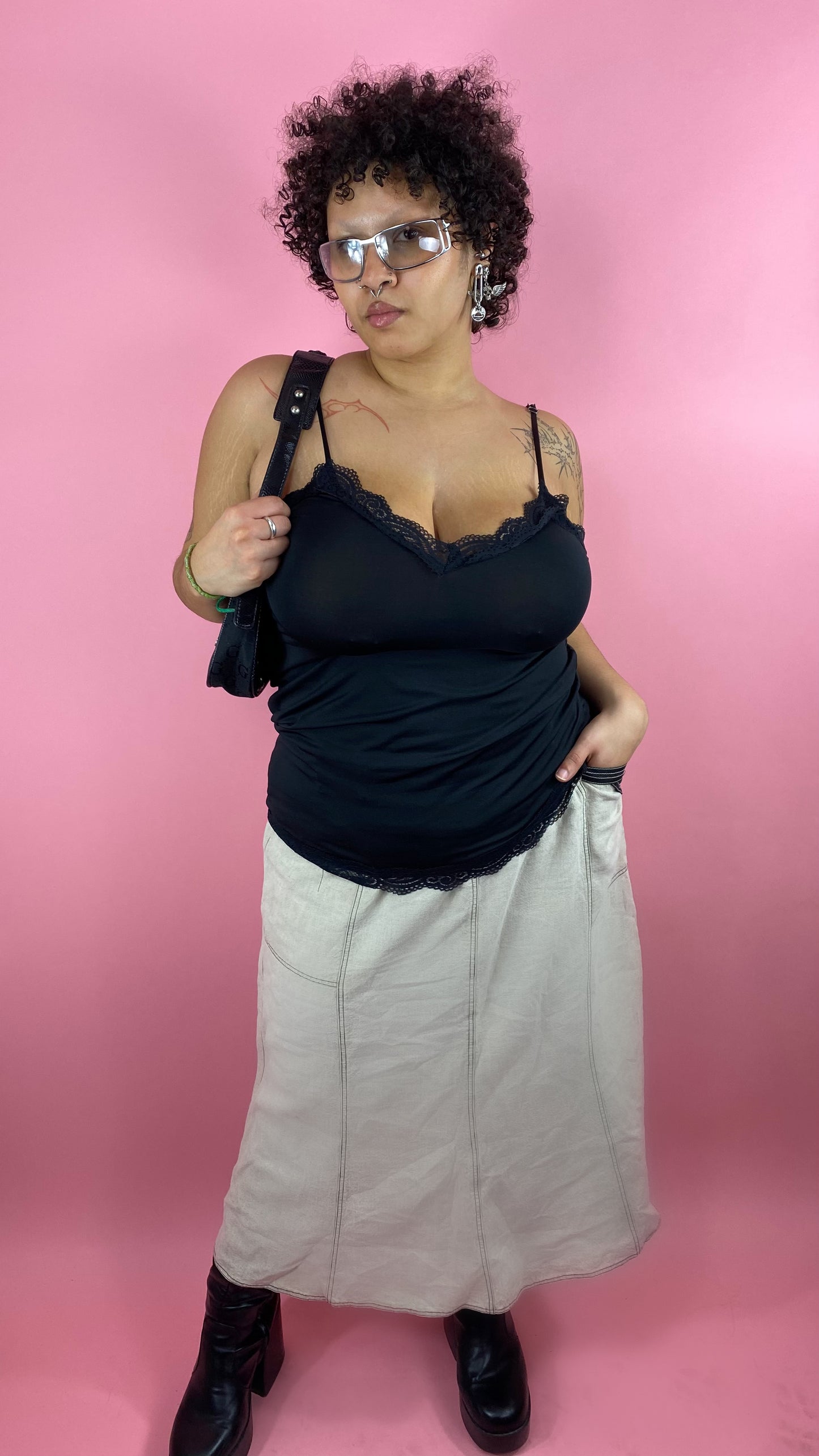 Jupe longue beige