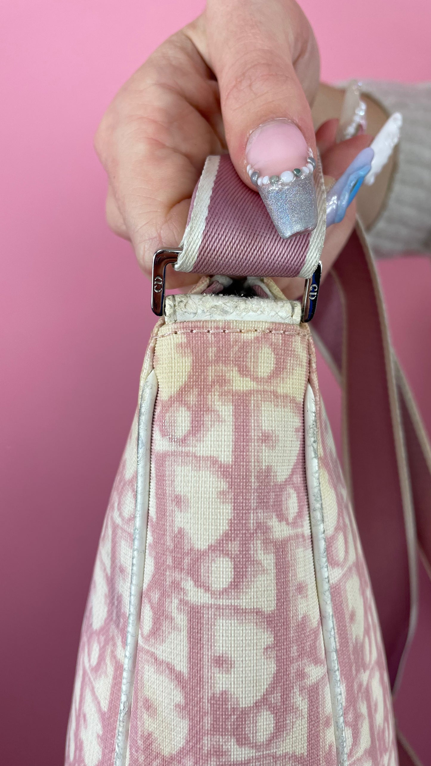 Sac Dior monogramme rose