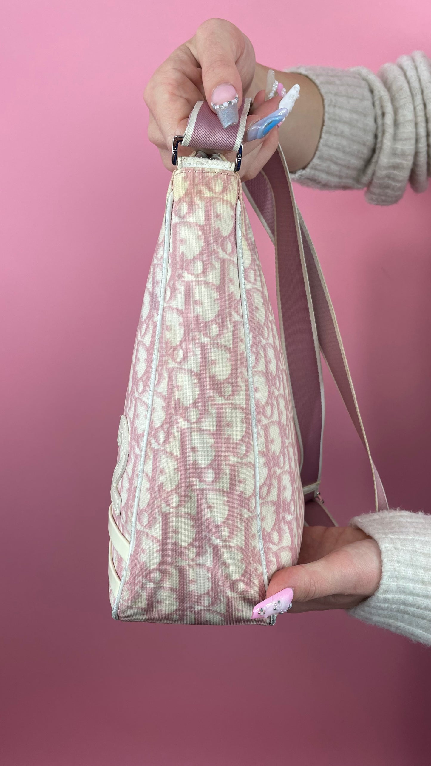 Sac Dior monogramme rose