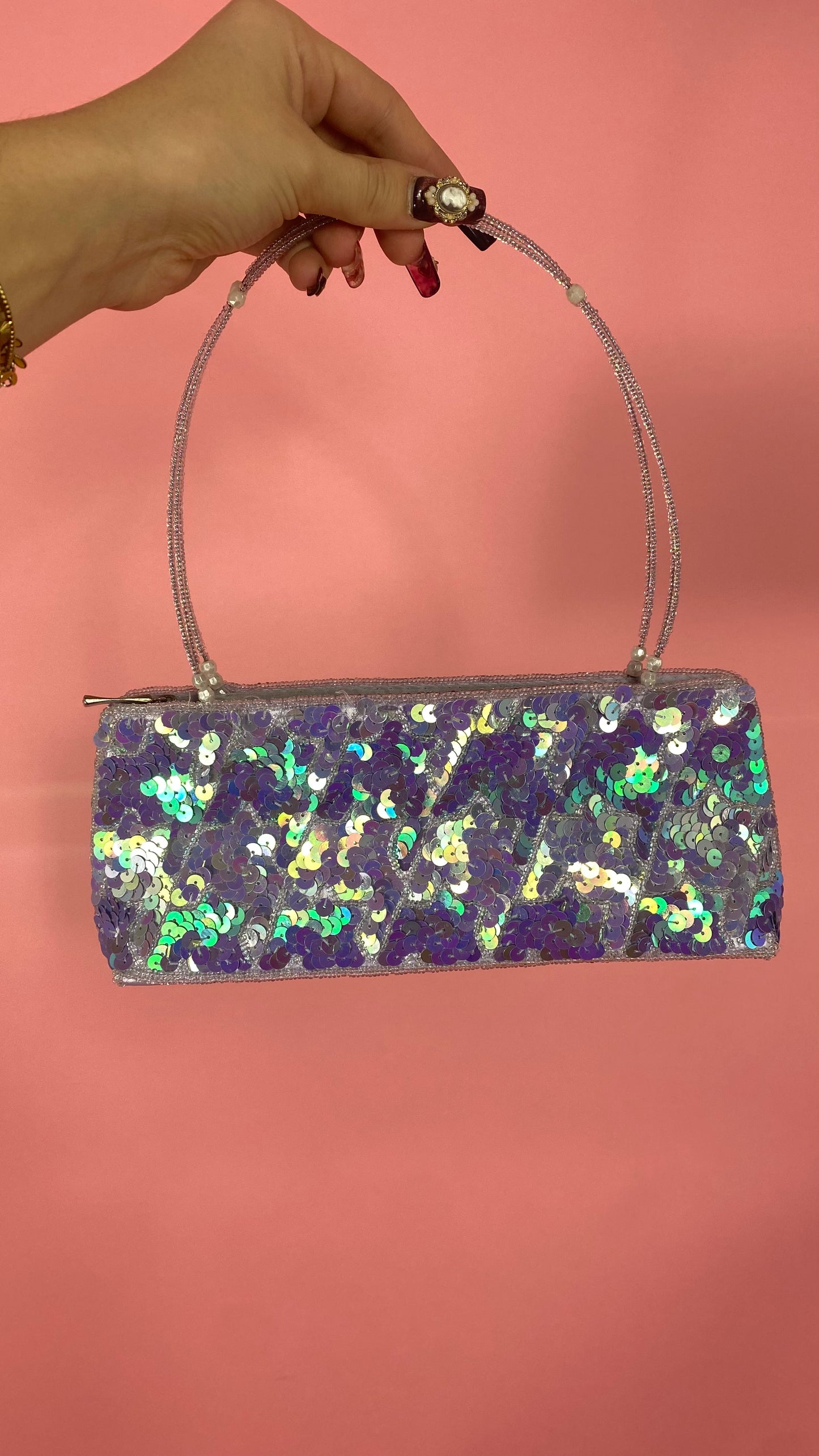 Sac en sequin violet