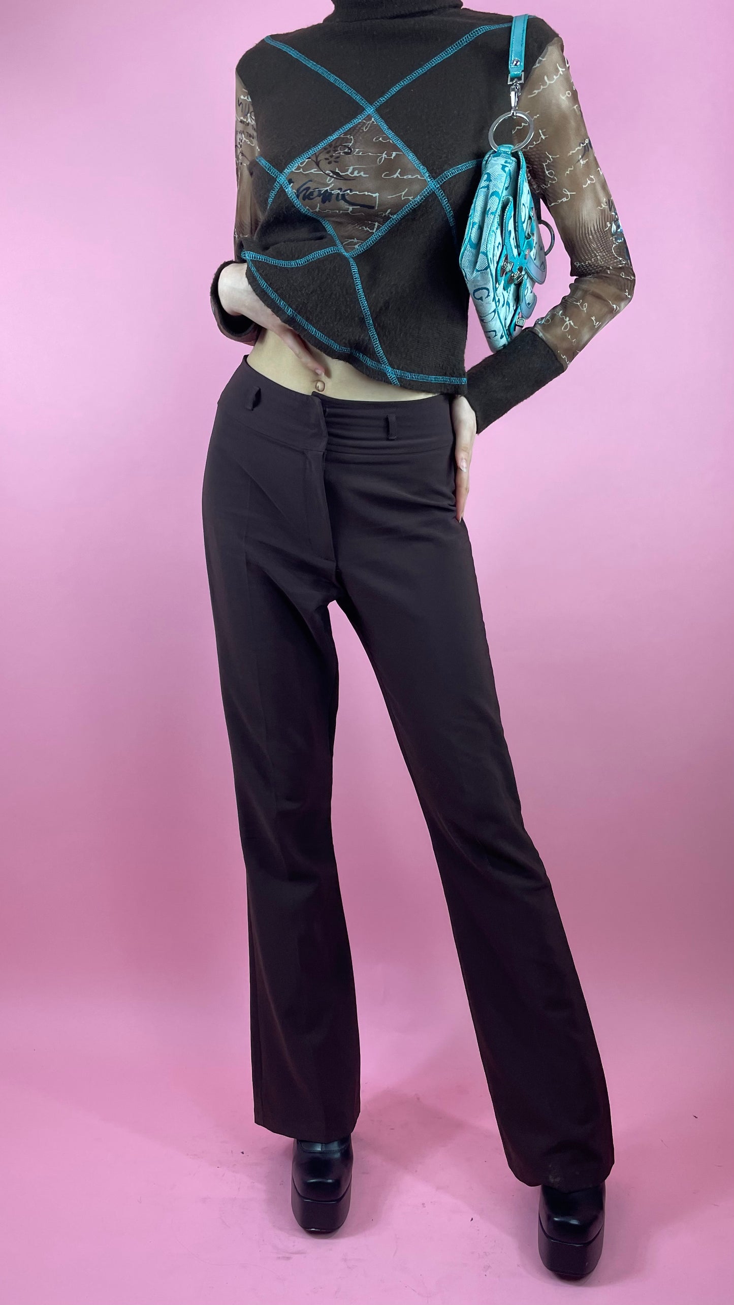 Pantalon droit marron
