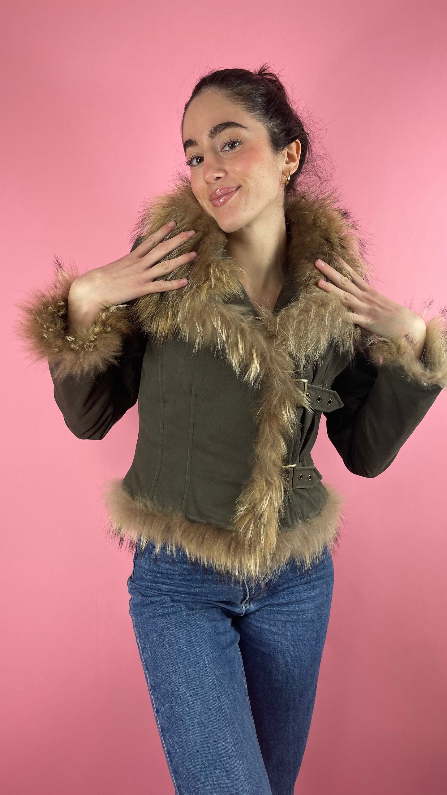 Manteau fourrure et coton