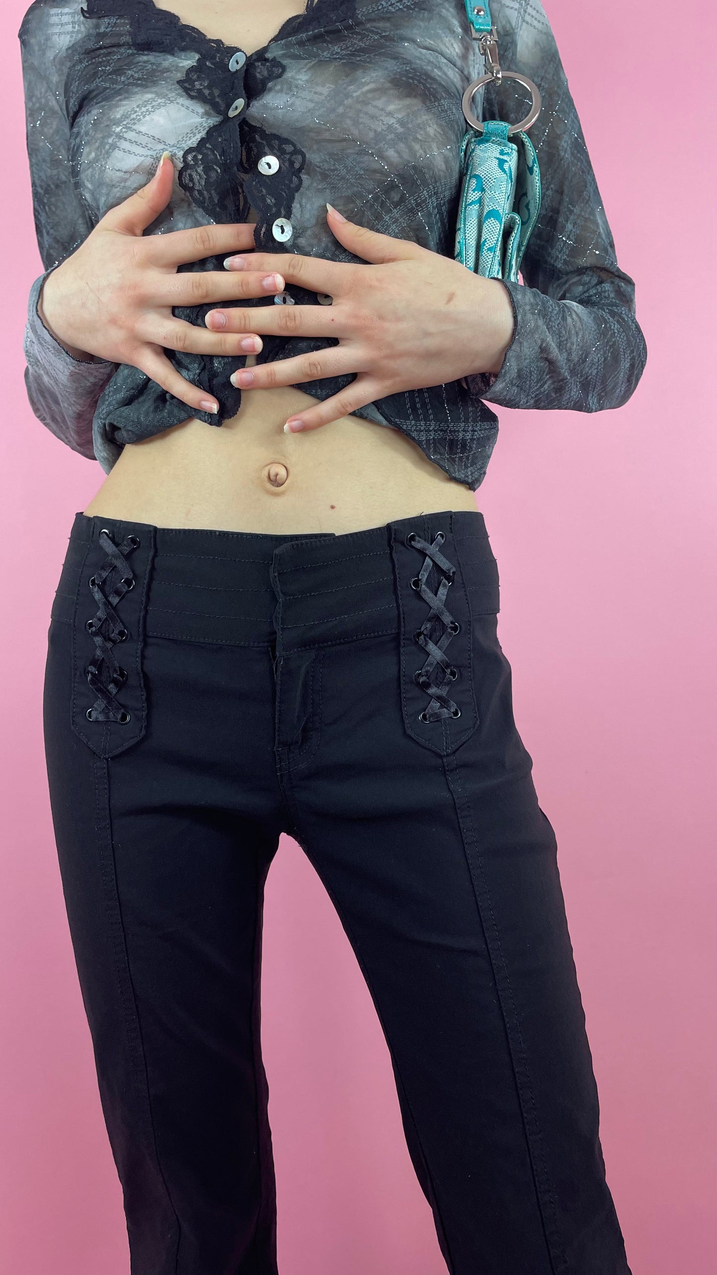Pantalon patte d’eph lacets