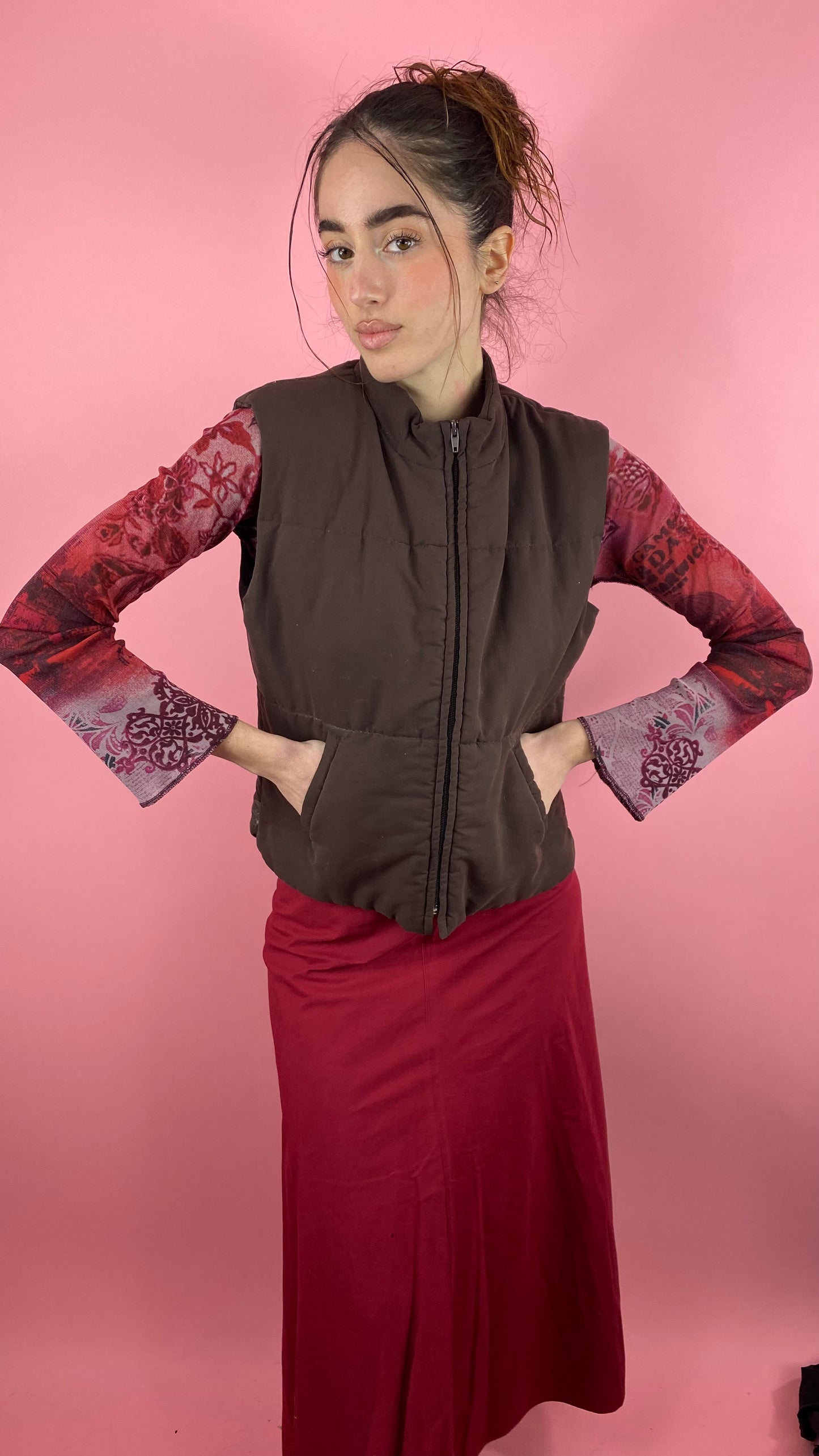 Veste sans manche marron