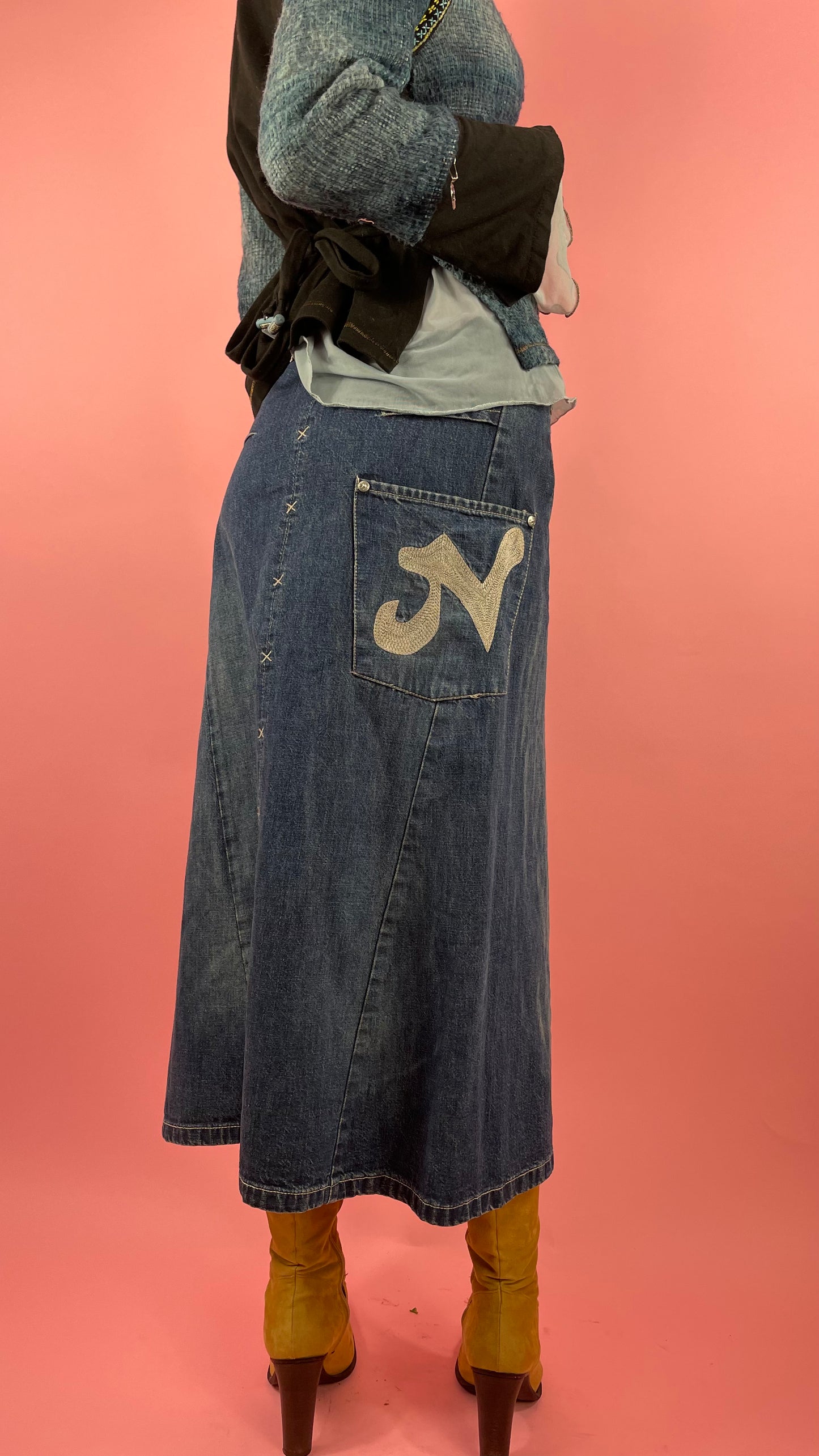 Jupe longue jean vintage