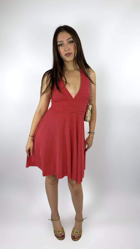 Robe mi-longue à pois