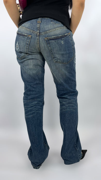 Jean droit taille basse