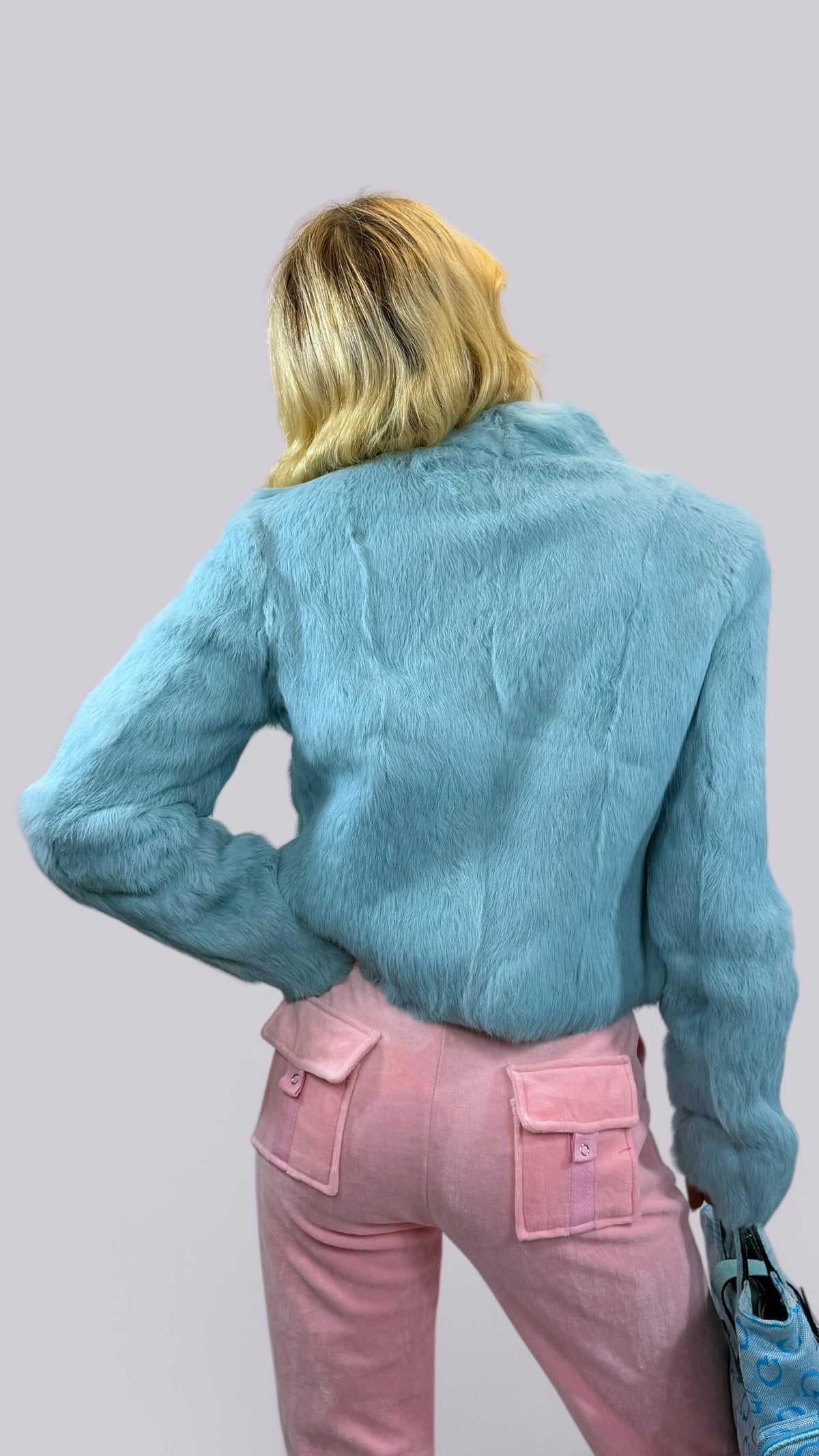 Veste Fourrure bleue