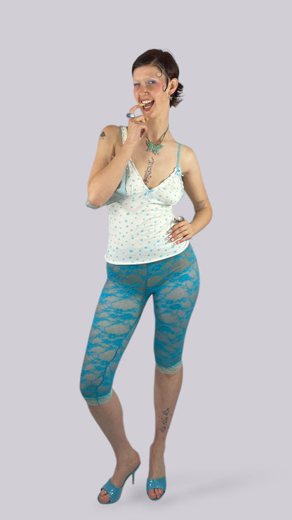 Top pois turquoise