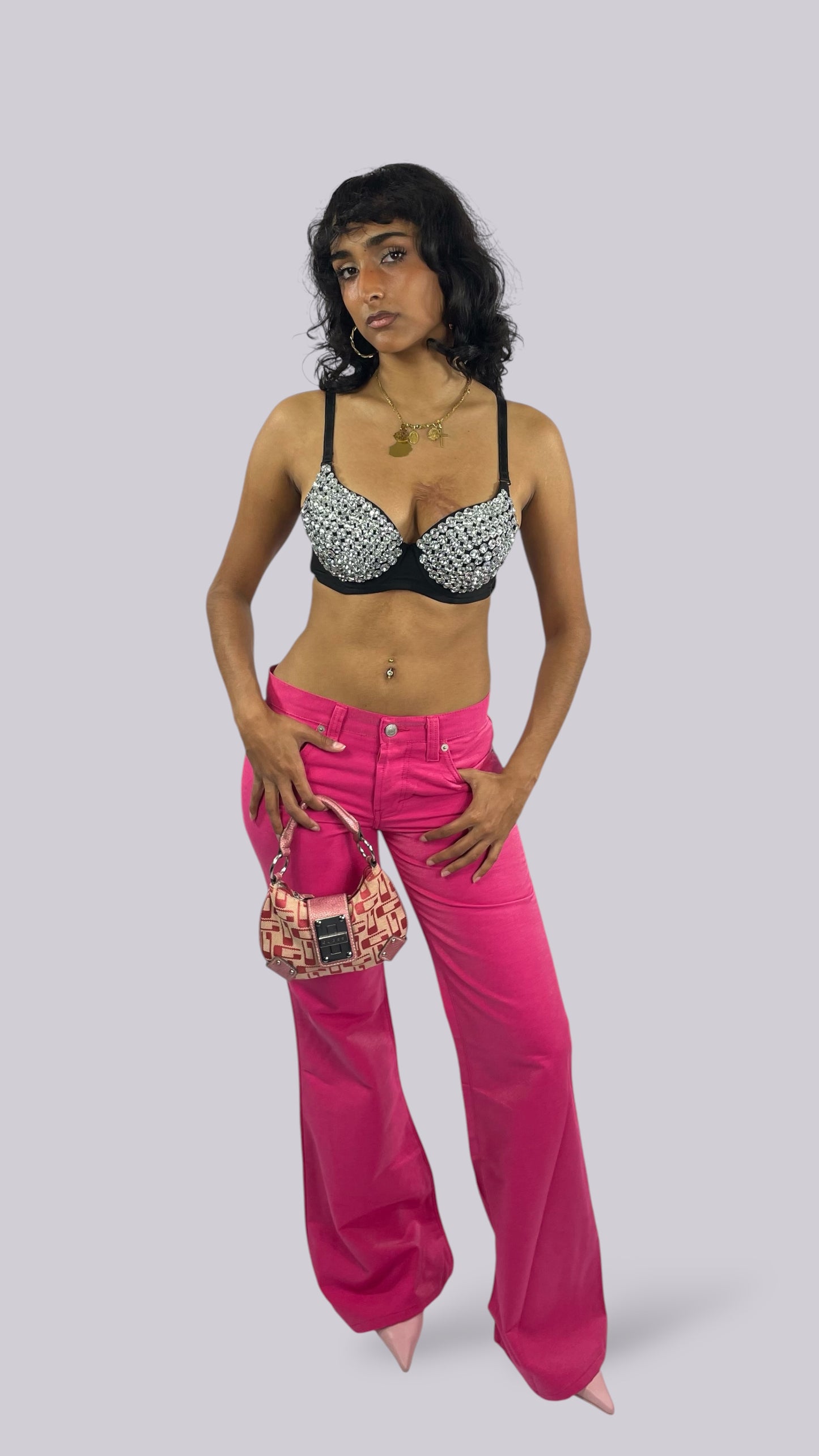  Pantalon flare rose