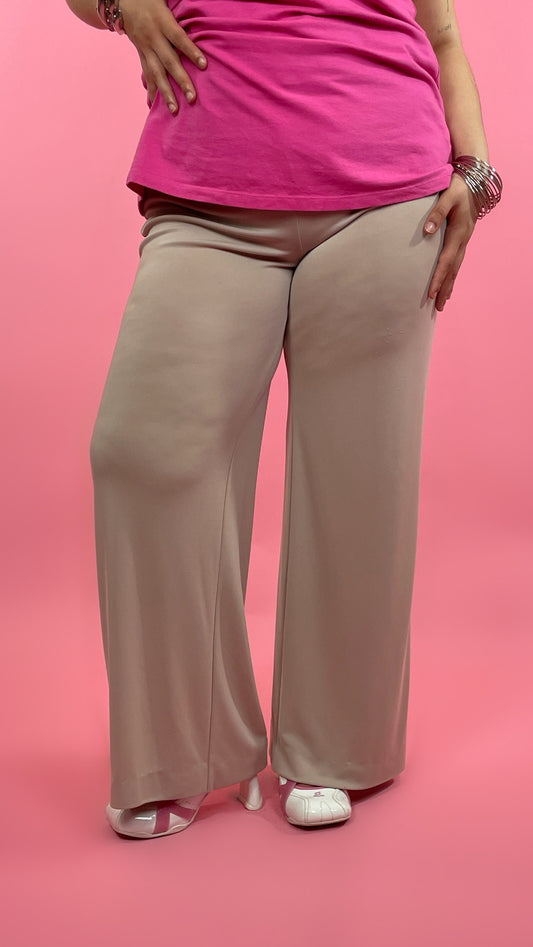 Pantalon beige à élastique