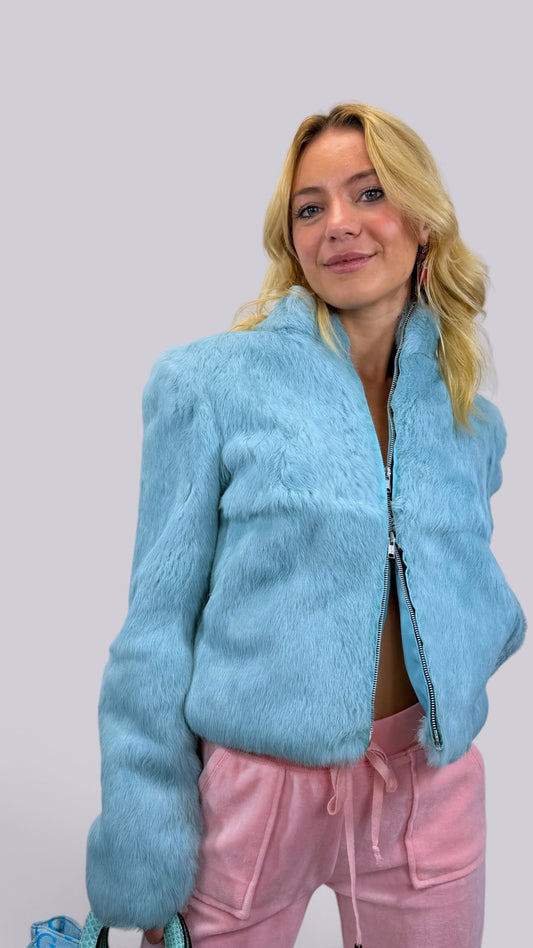 Veste Fourrure bleue